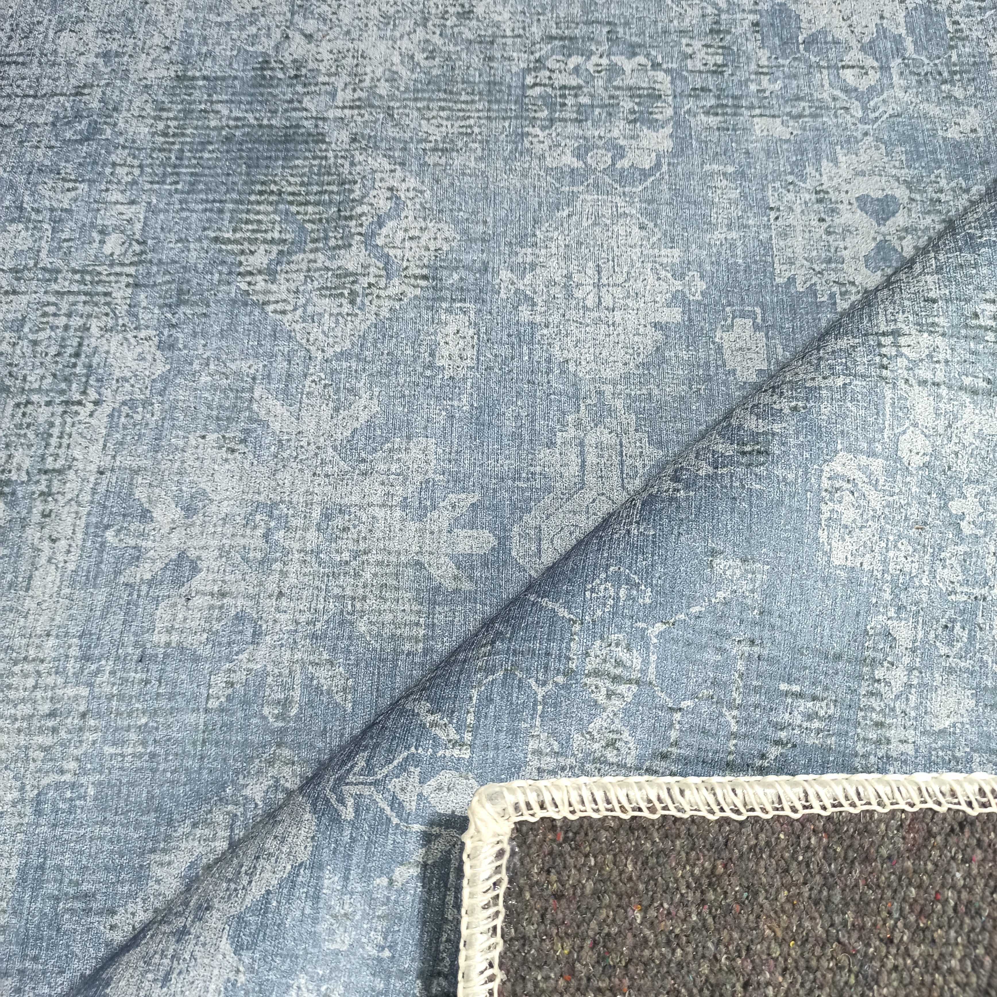Turkish Gray Light Blue Vintage look Rug