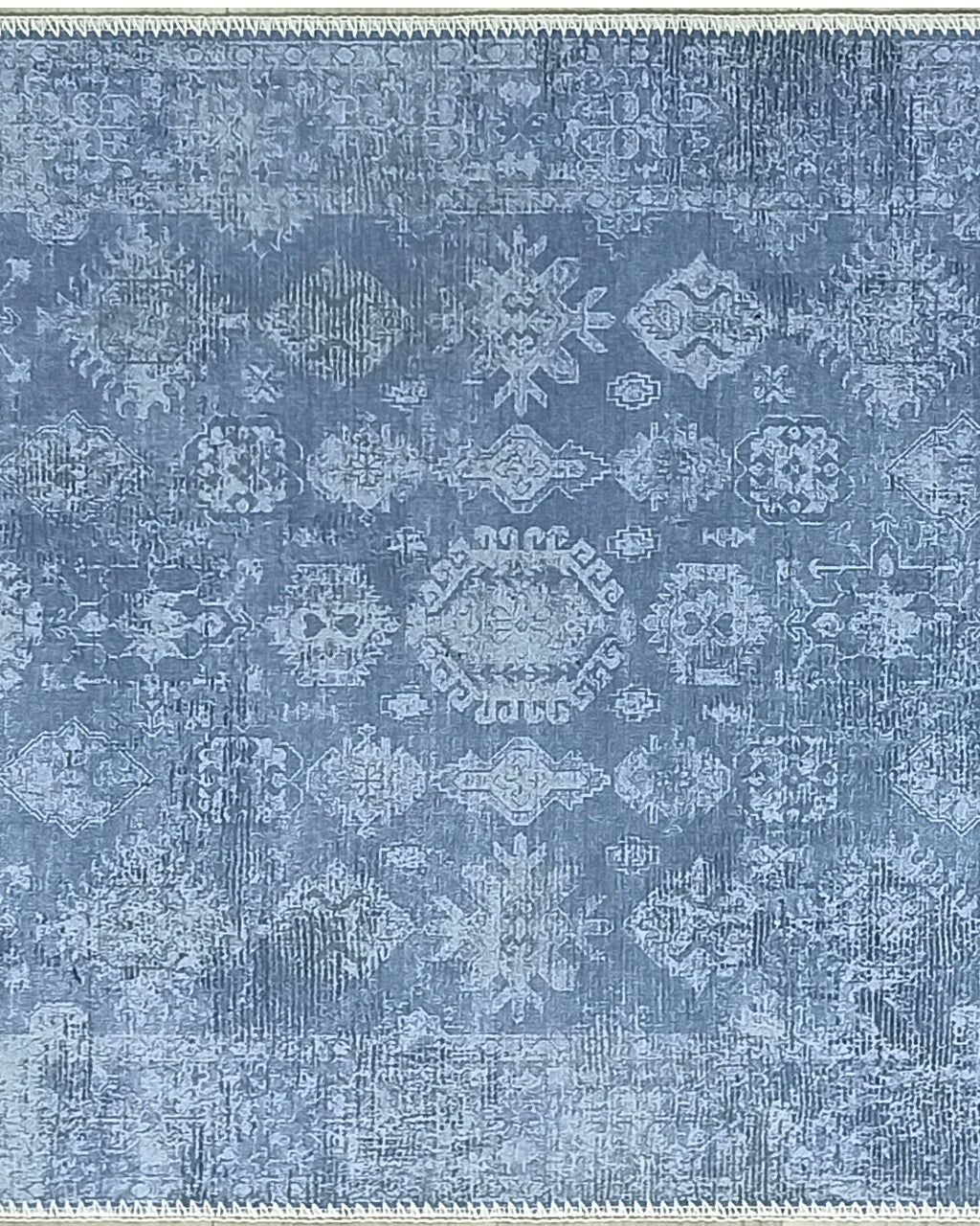 Turkish Gray Light Blue Vintage look Rug
