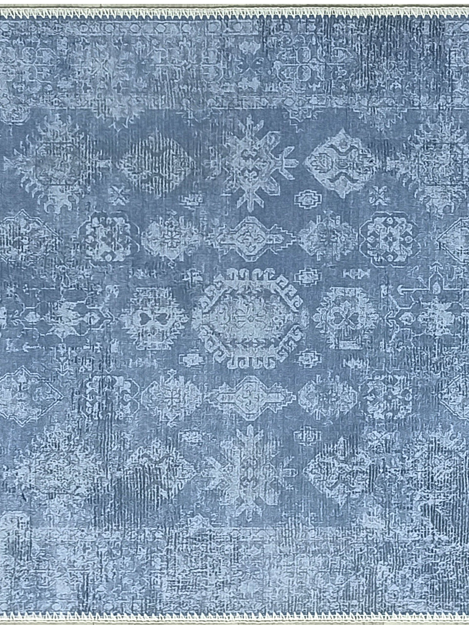 Turkish Gray Light Blue Vintage look Rug