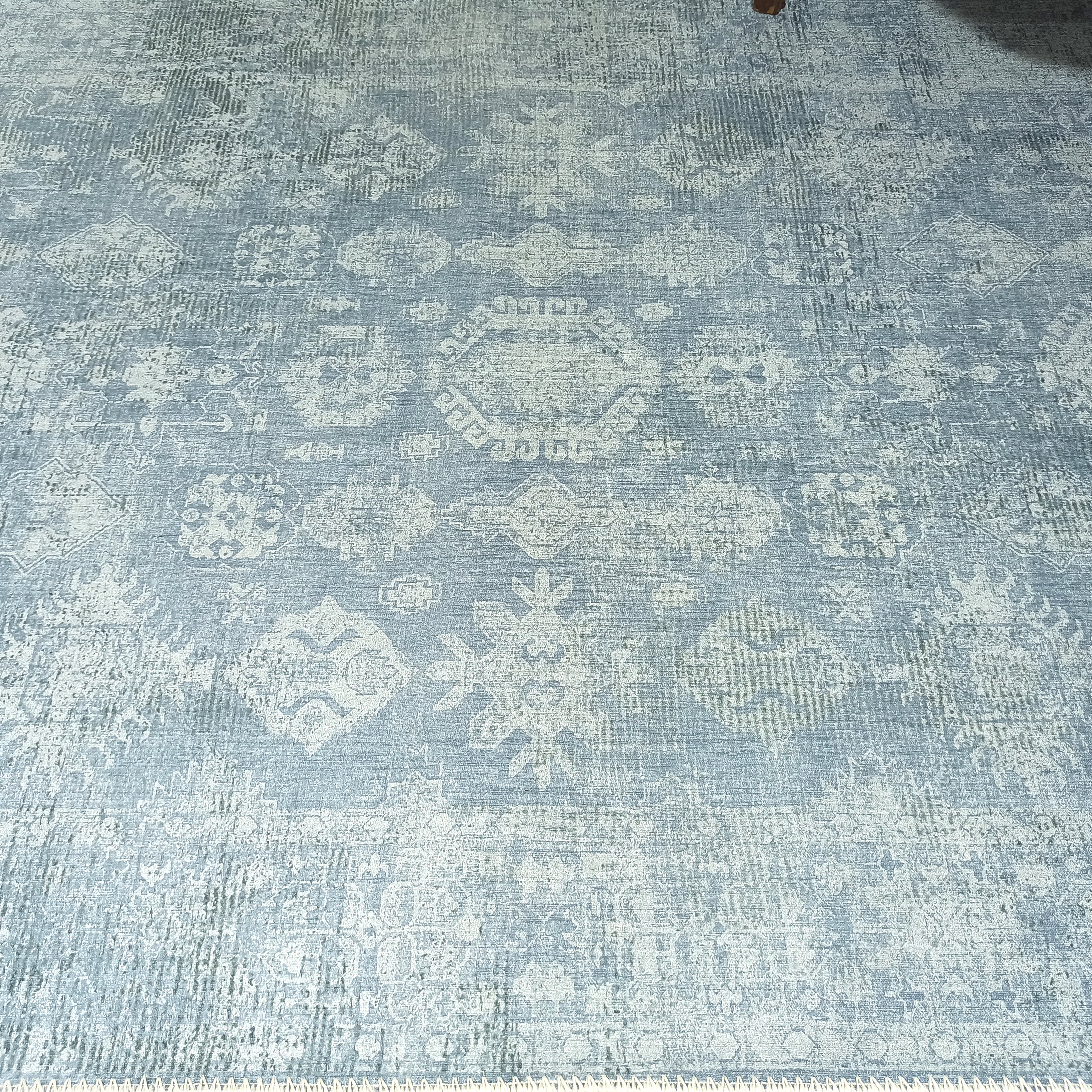 Turkish Gray Light Blue Vintage look Rug
