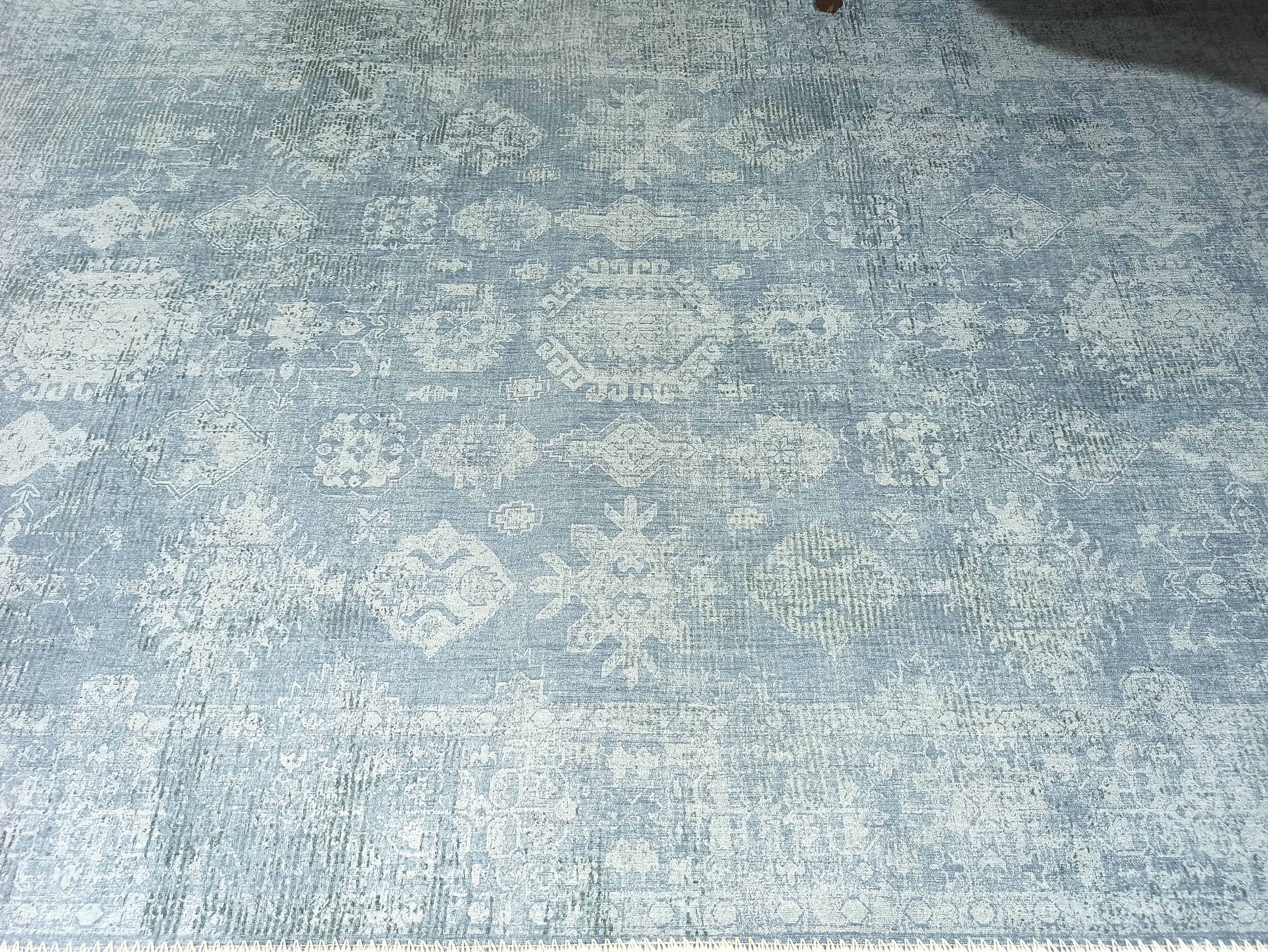 Turkish Gray Light Blue Vintage look Rug