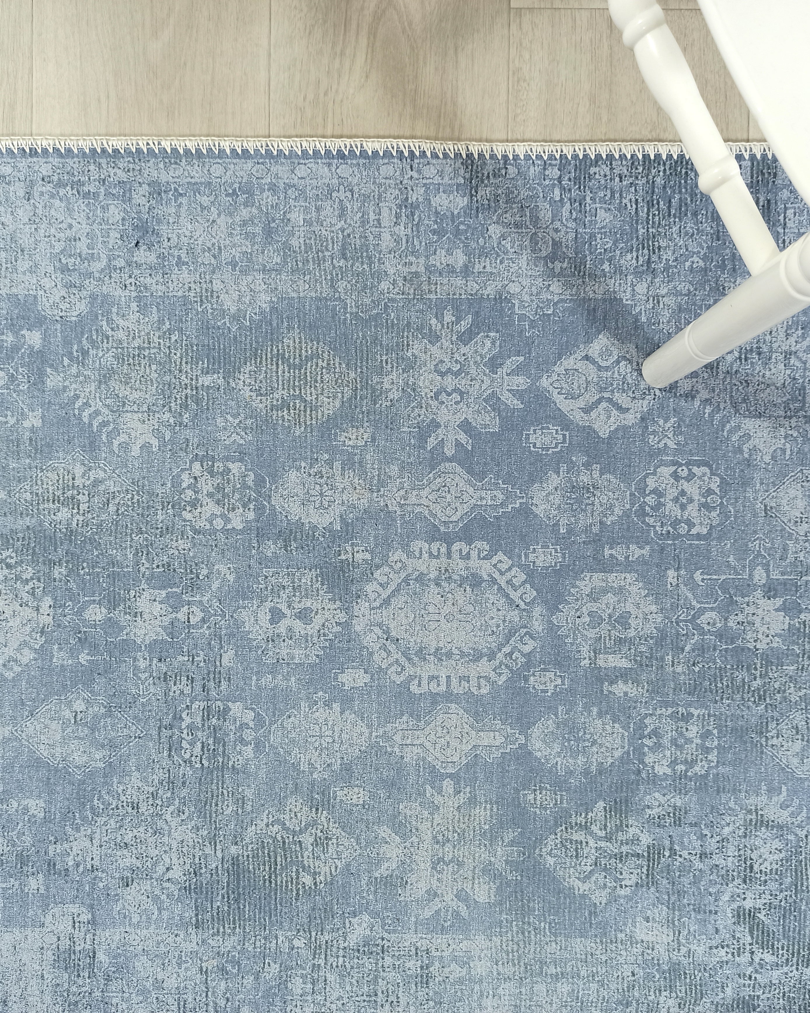 Turkish Gray Light Blue Vintage look Rug