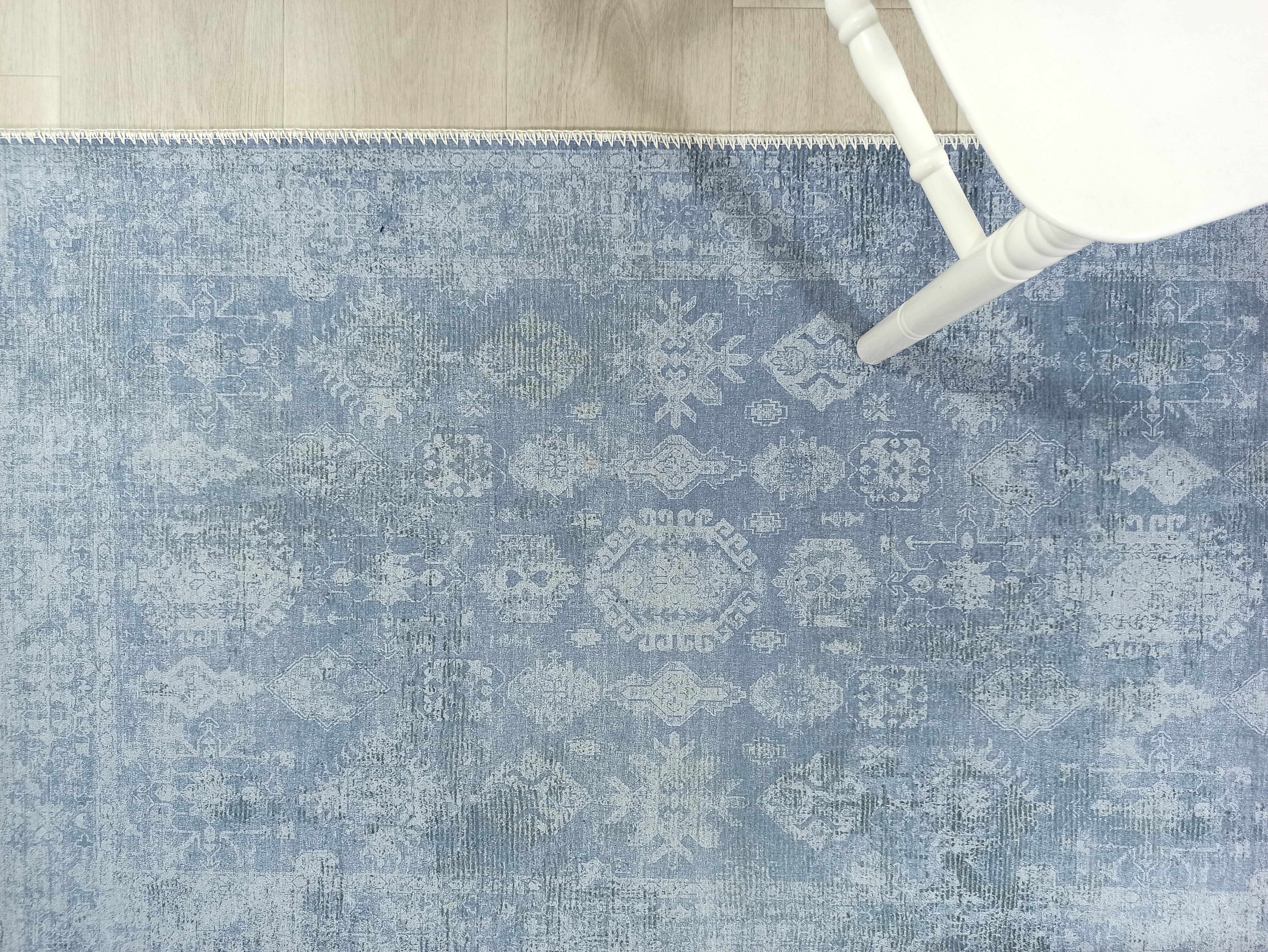 Turkish Gray Light Blue Vintage look Rug