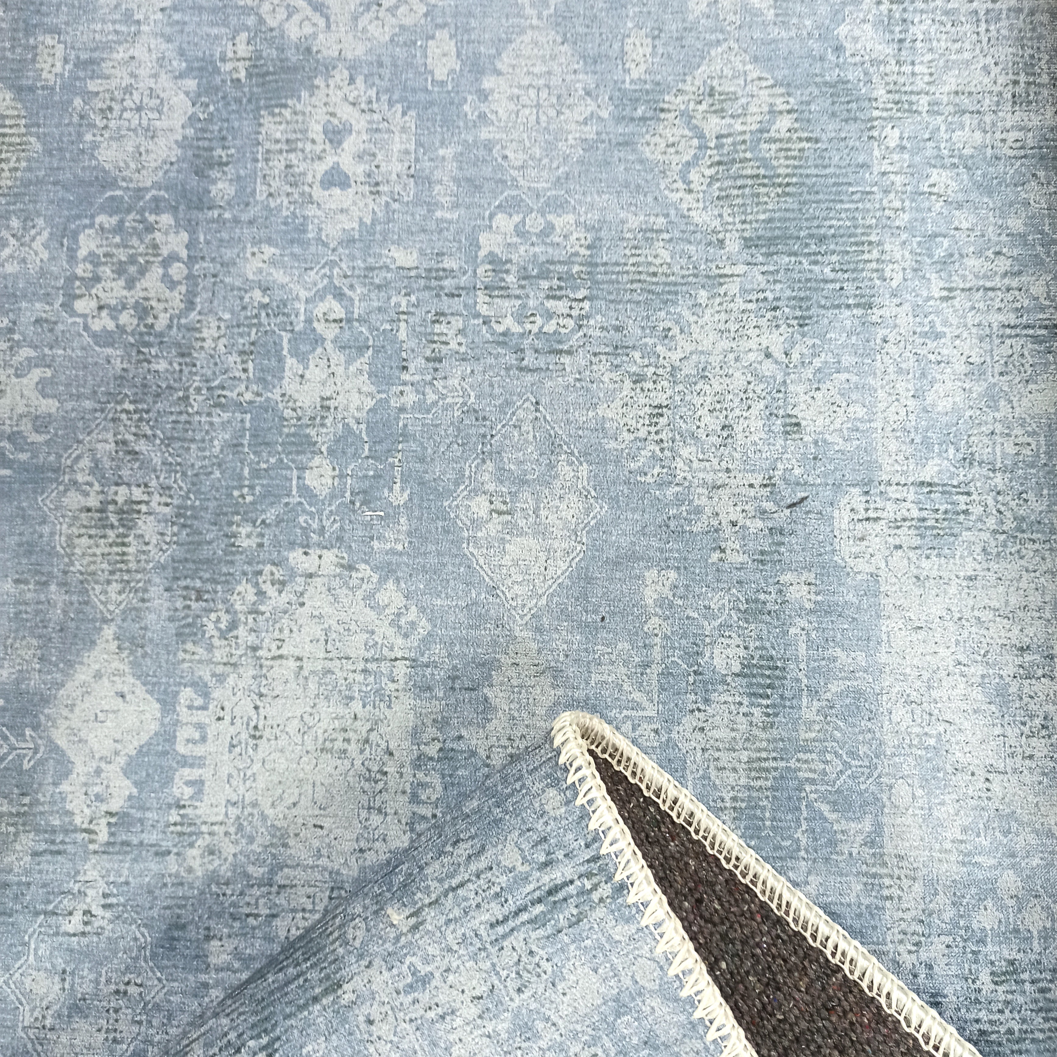 Turkish Gray Light Blue Vintage look Rug