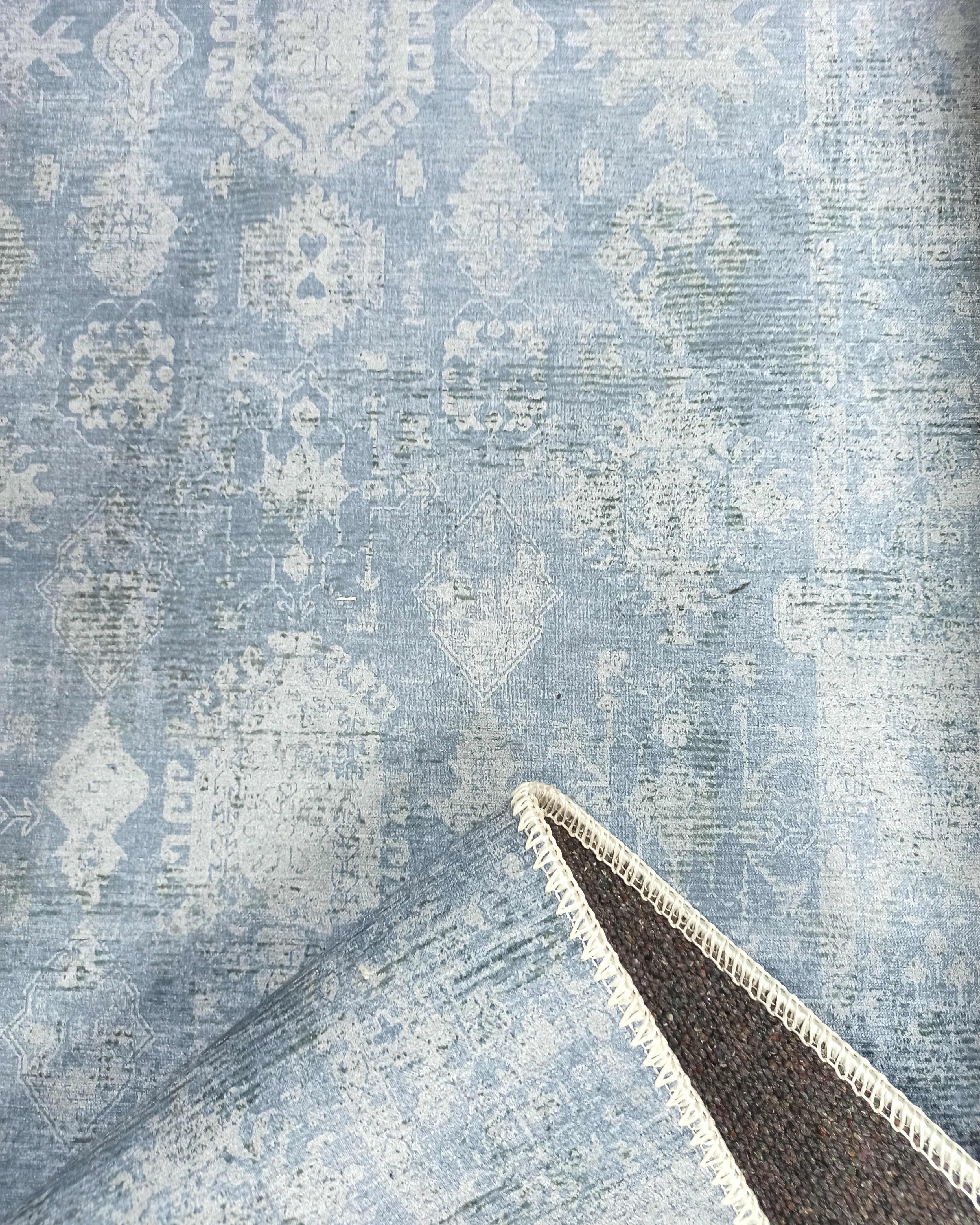 Turkish Gray Light Blue Vintage look Rug