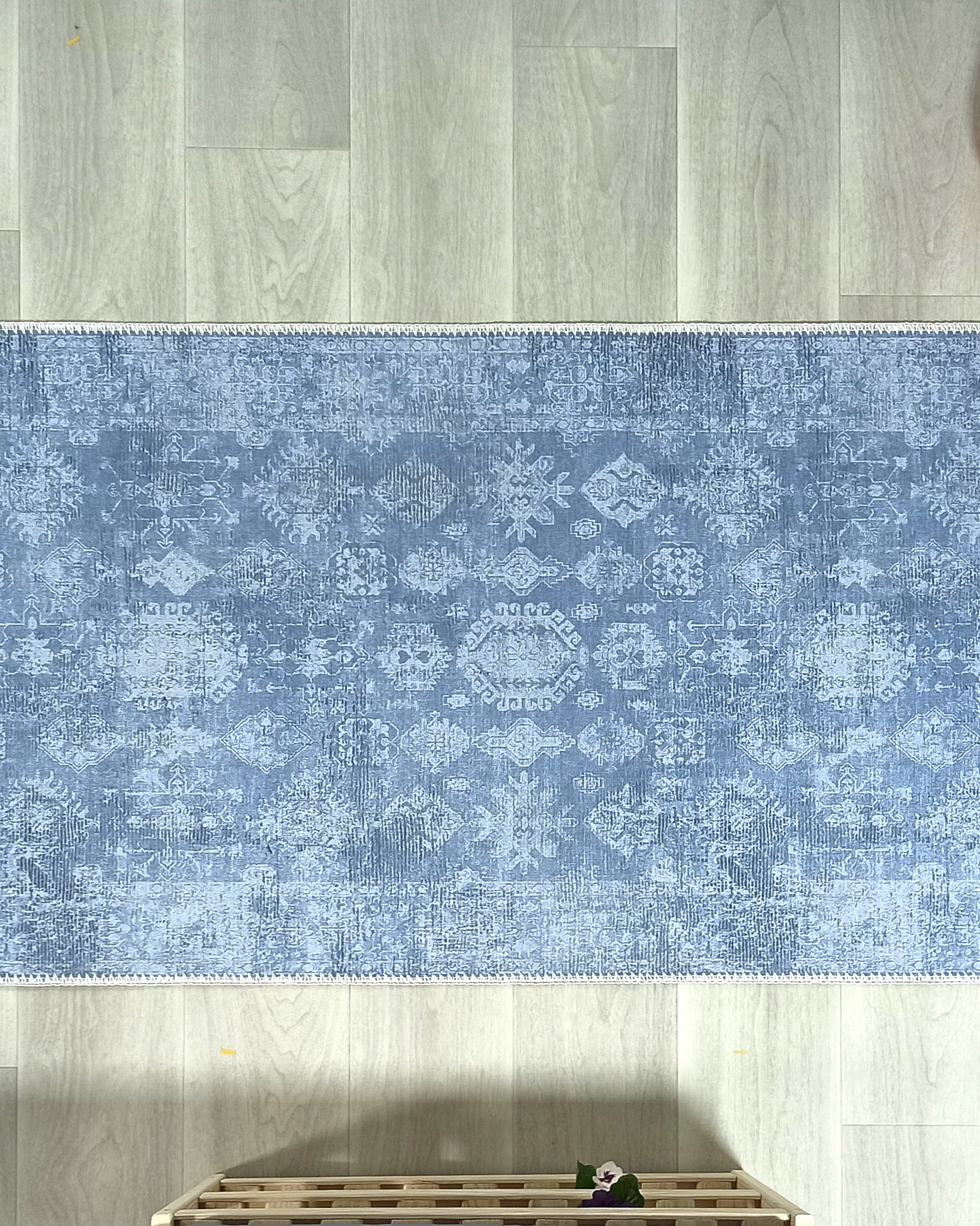 Turkish Gray Light Blue Vintage look Rug