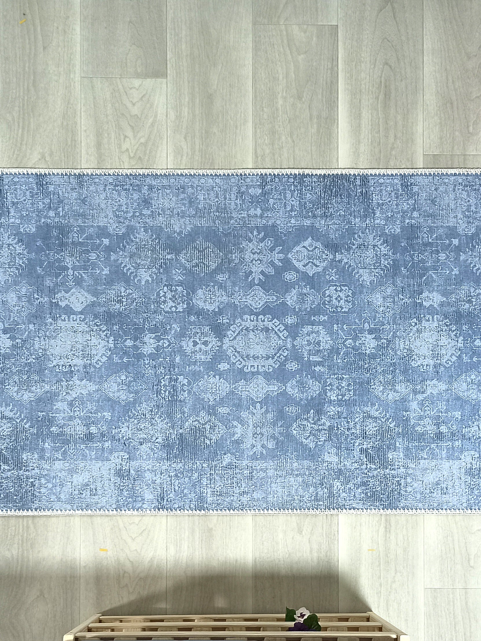 Turkish Gray Light Blue Vintage look Rug