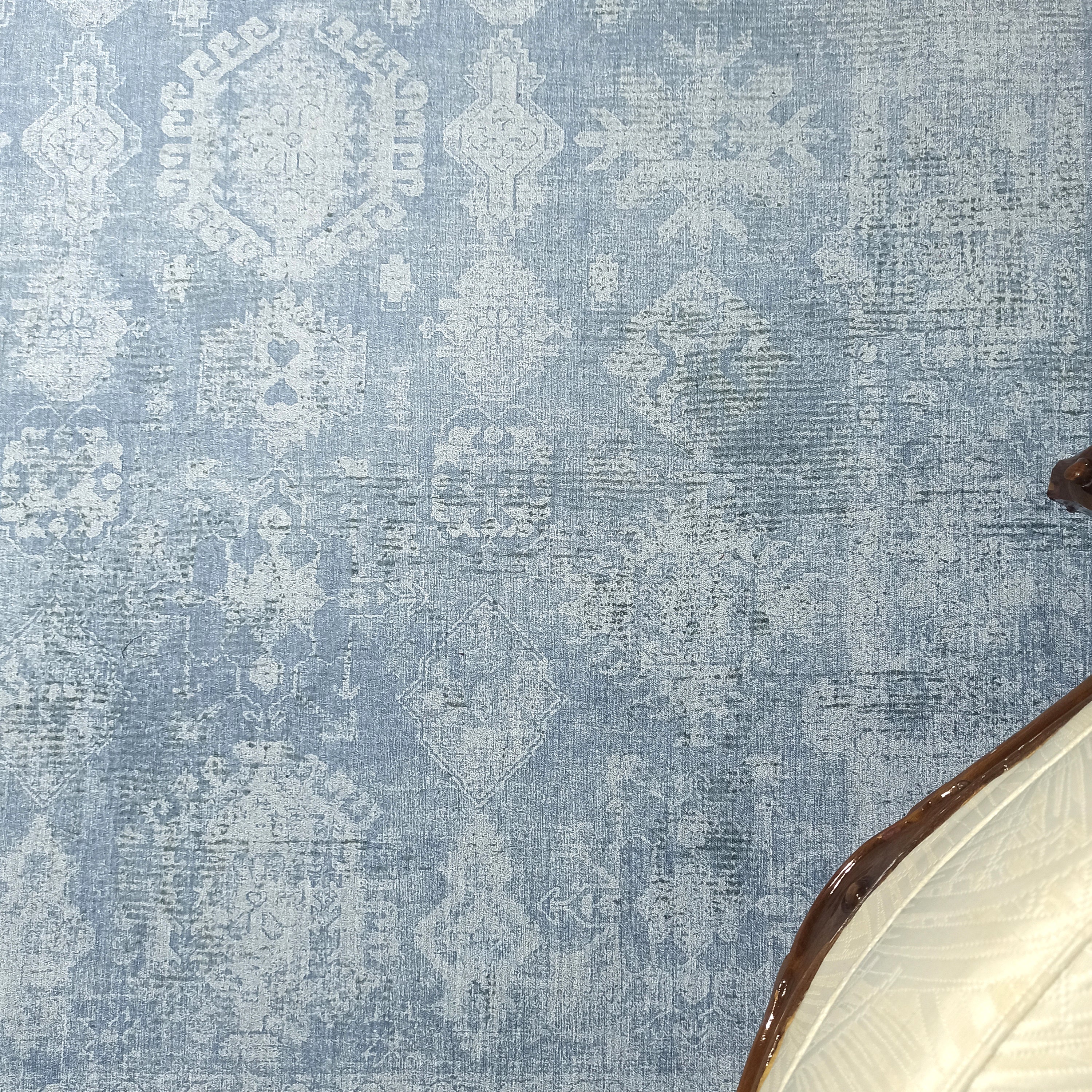 Turkish Gray Light Blue Vintage look Rug