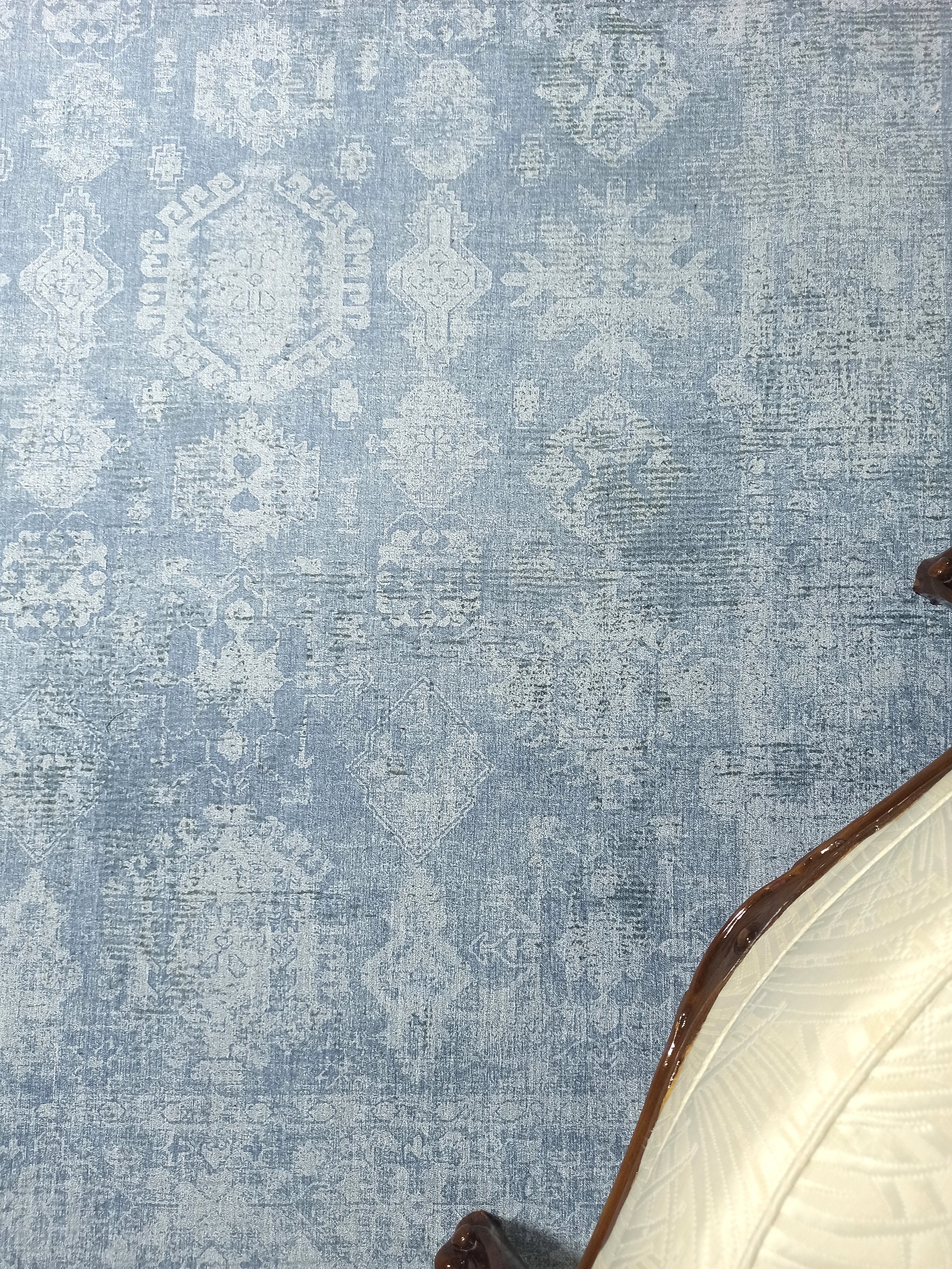 Turkish Gray Light Blue Vintage look Rug