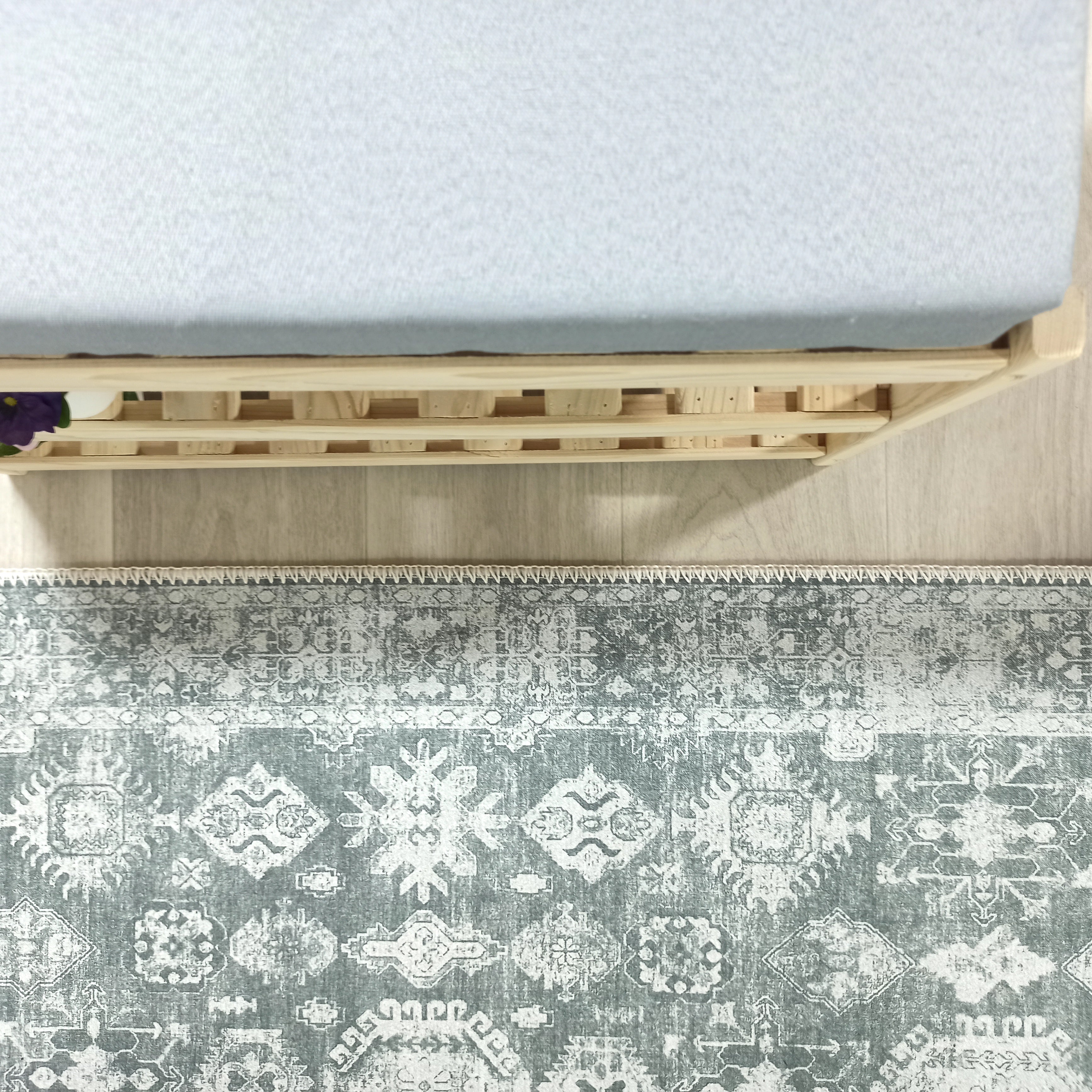 Turkish Vintage Distressed Gray Rug