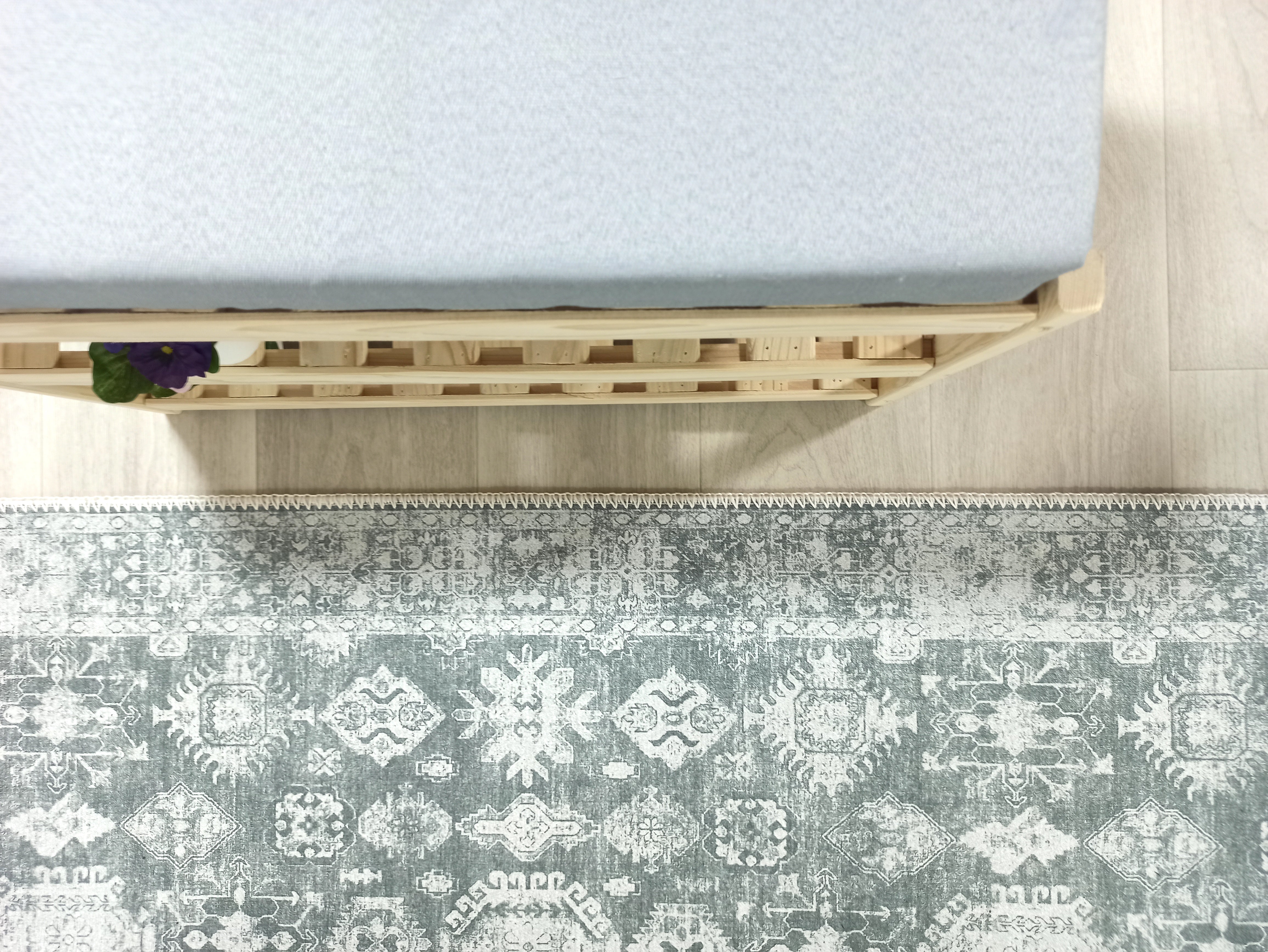 Turkish Vintage Distressed Gray Rug