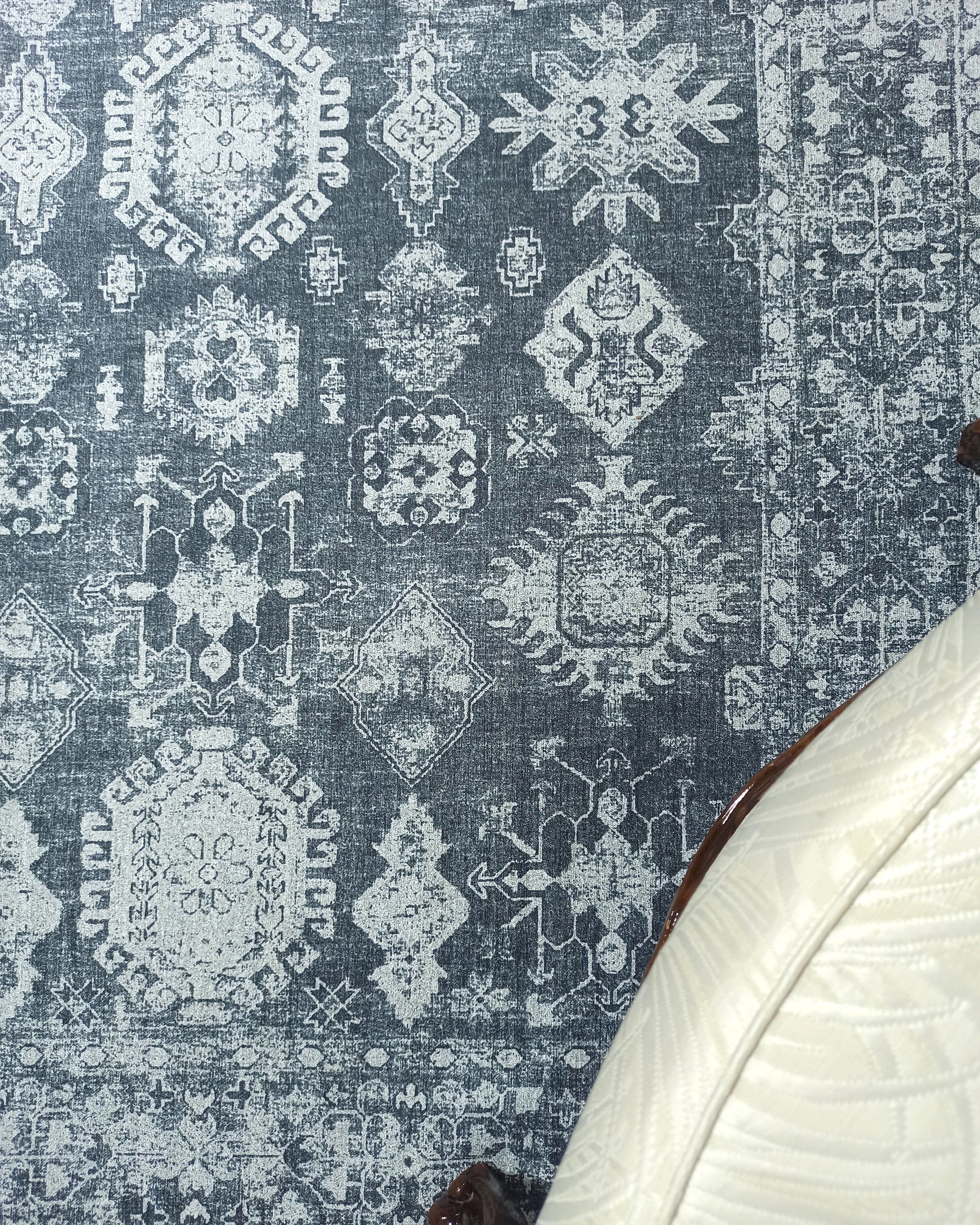 Turkish Vintage Distressed Gray Rug