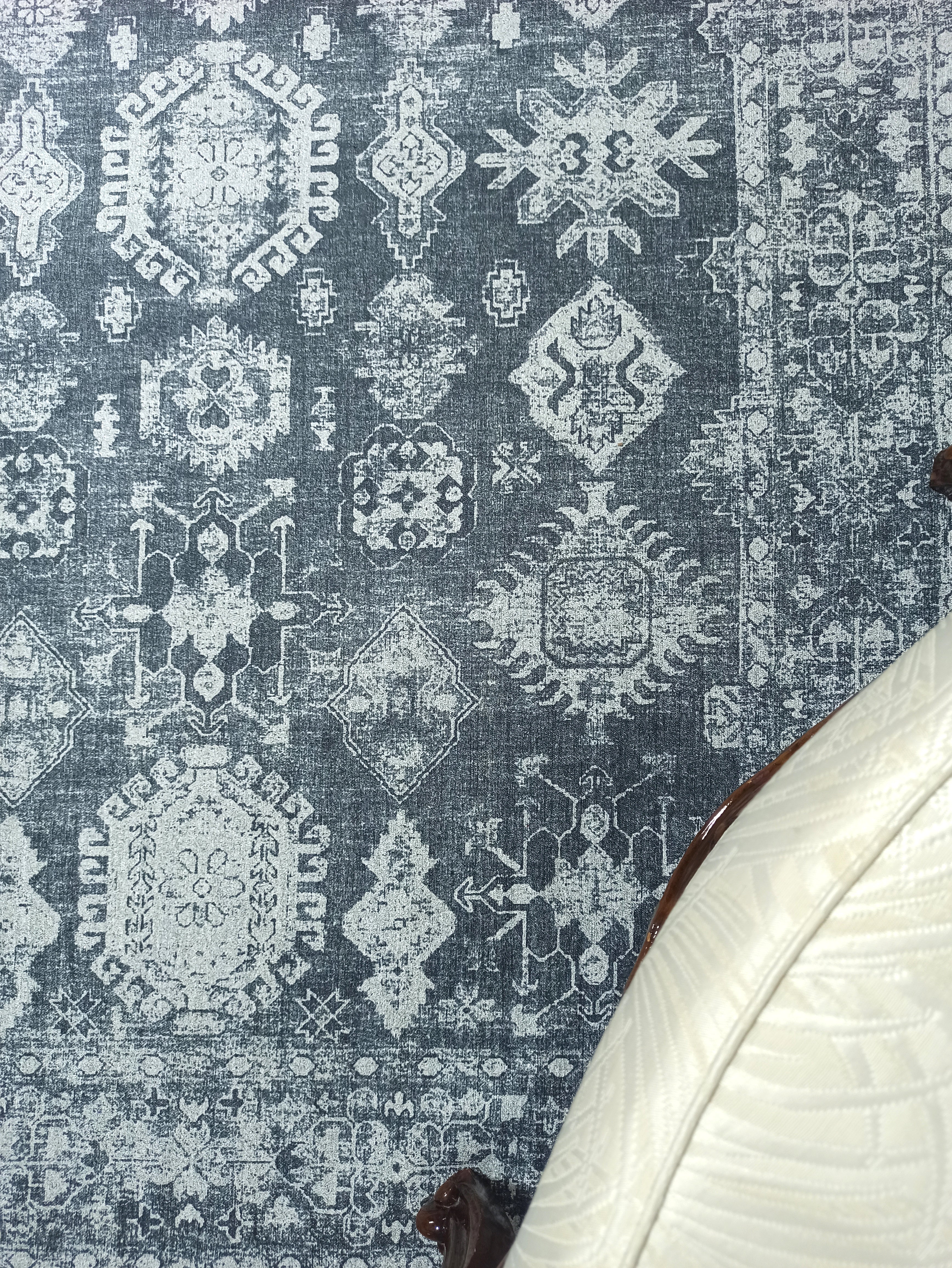 Turkish Vintage Distressed Gray Rug