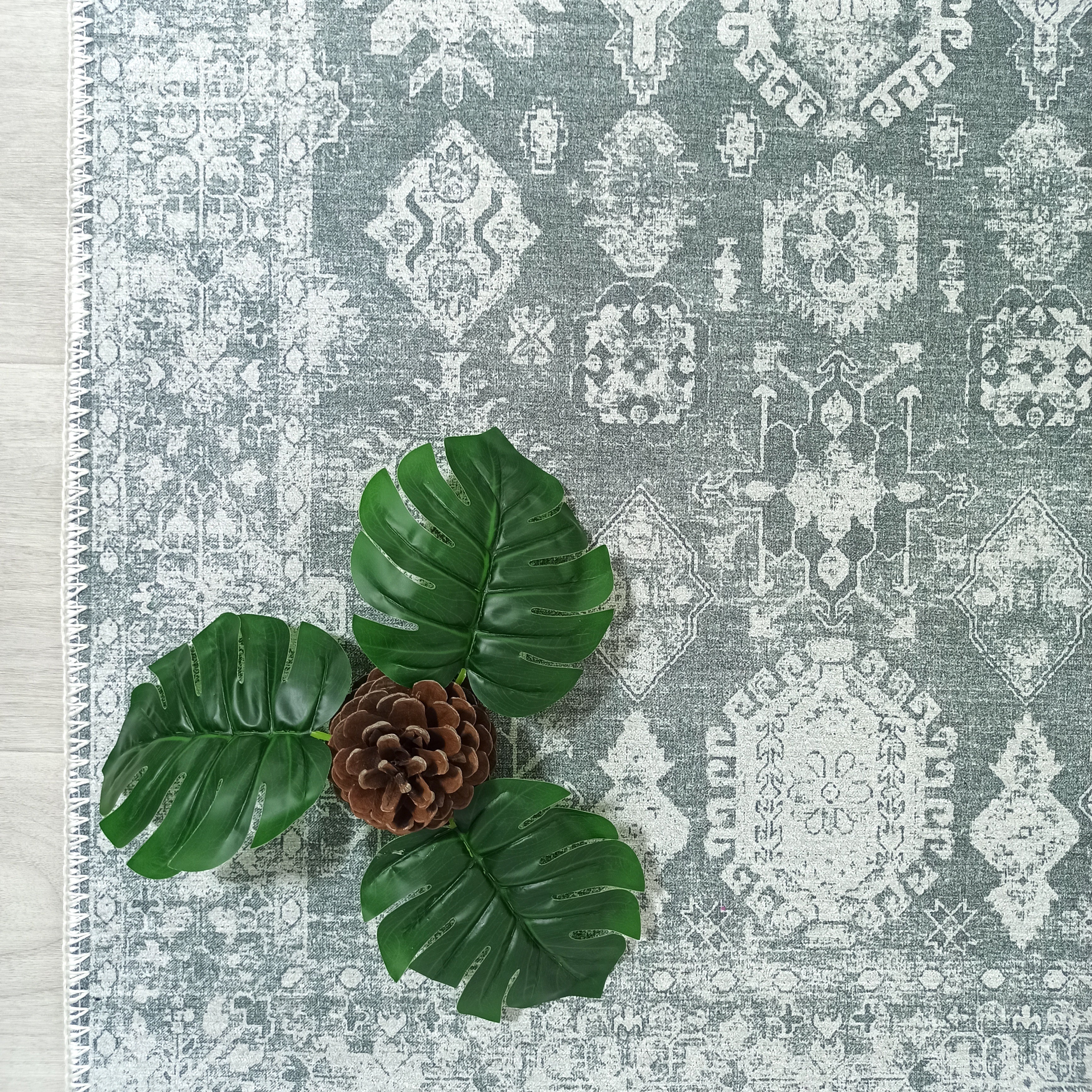 Turkish Vintage Distressed Gray Rug