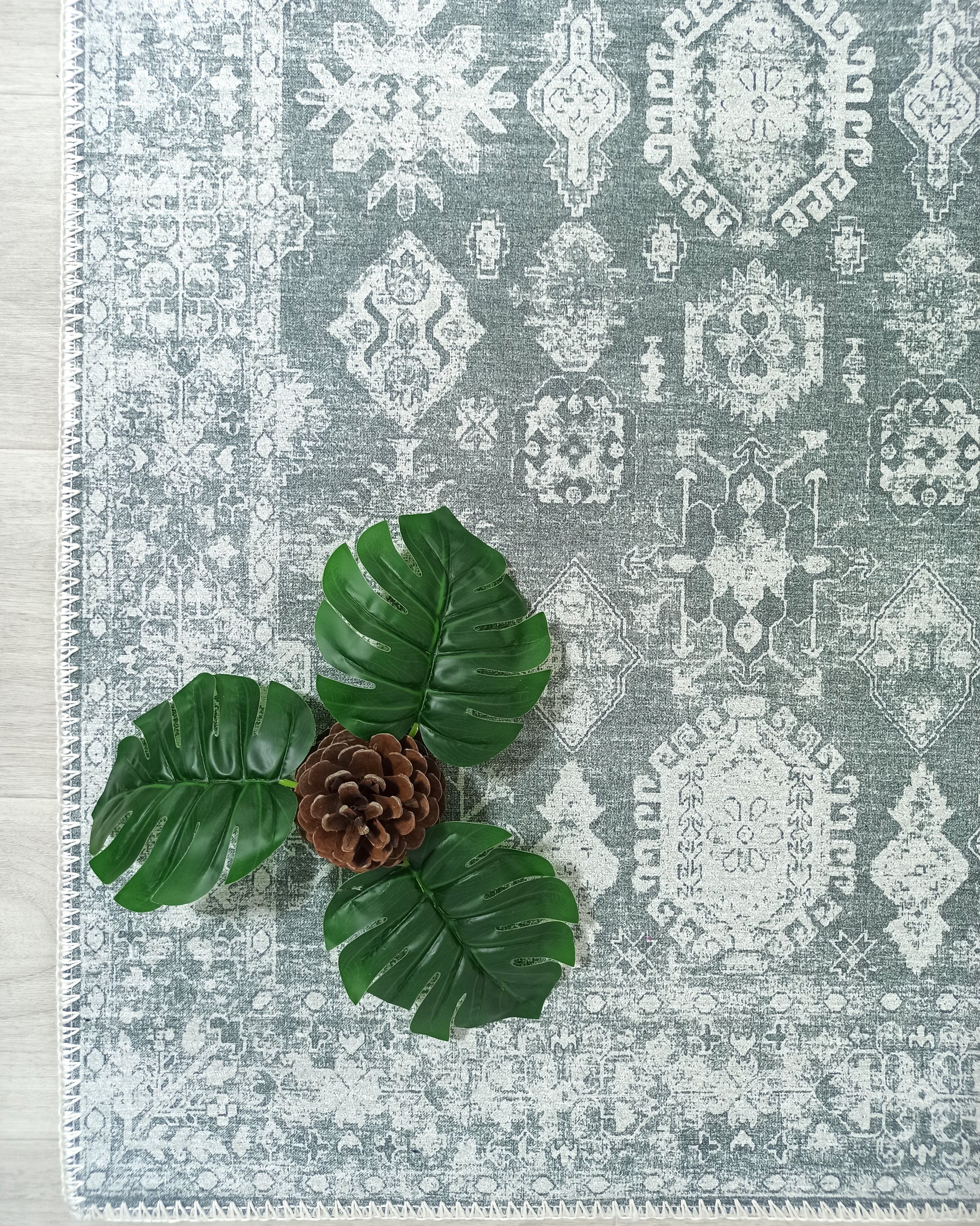 Turkish Vintage Distressed Gray Rug