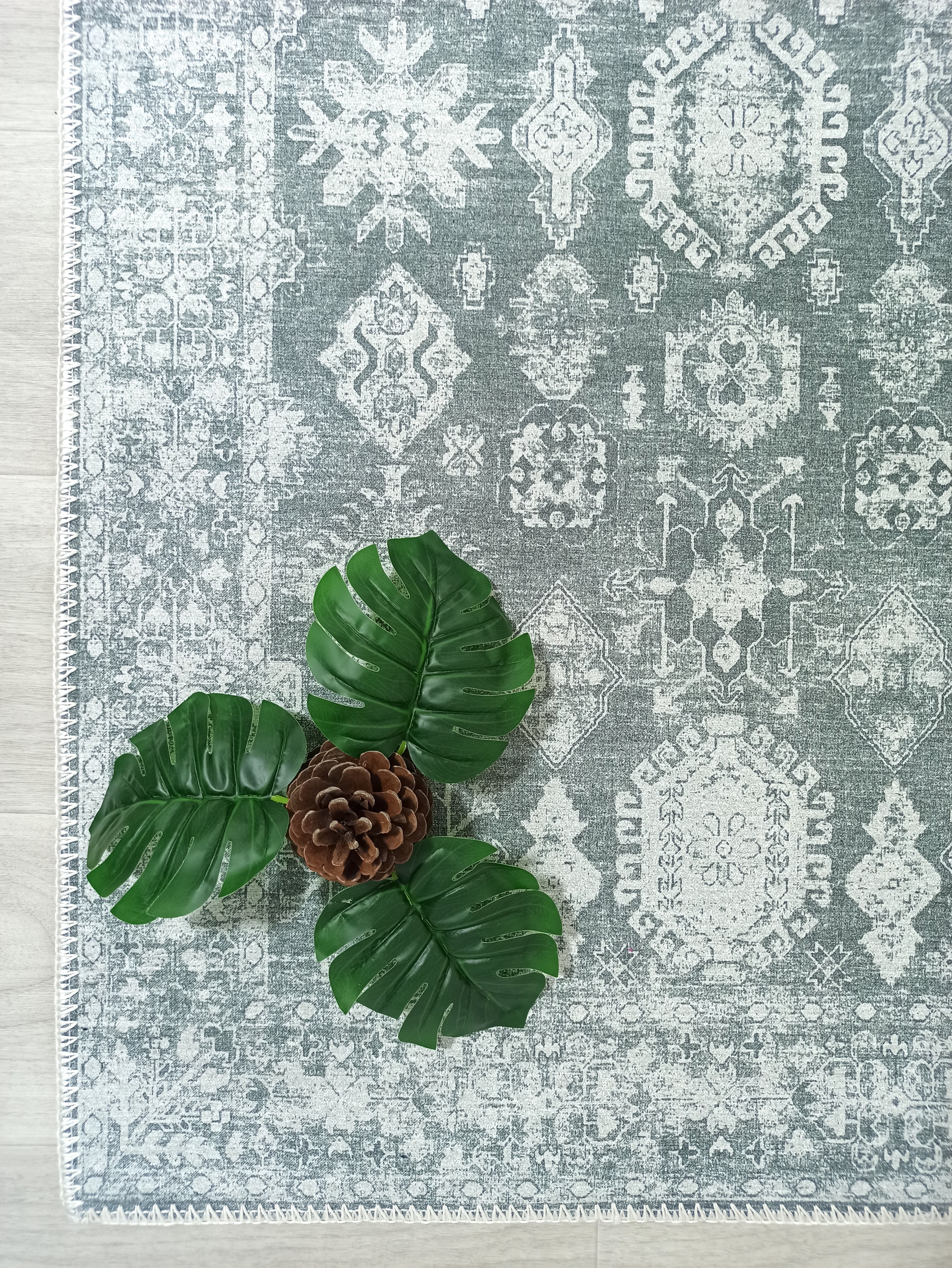 Turkish Vintage Distressed Gray Rug