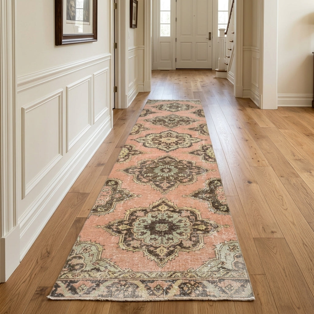 Ikat pattern on the Gulefsan vintage runner rug – handmade in Anatolia, Turkey
