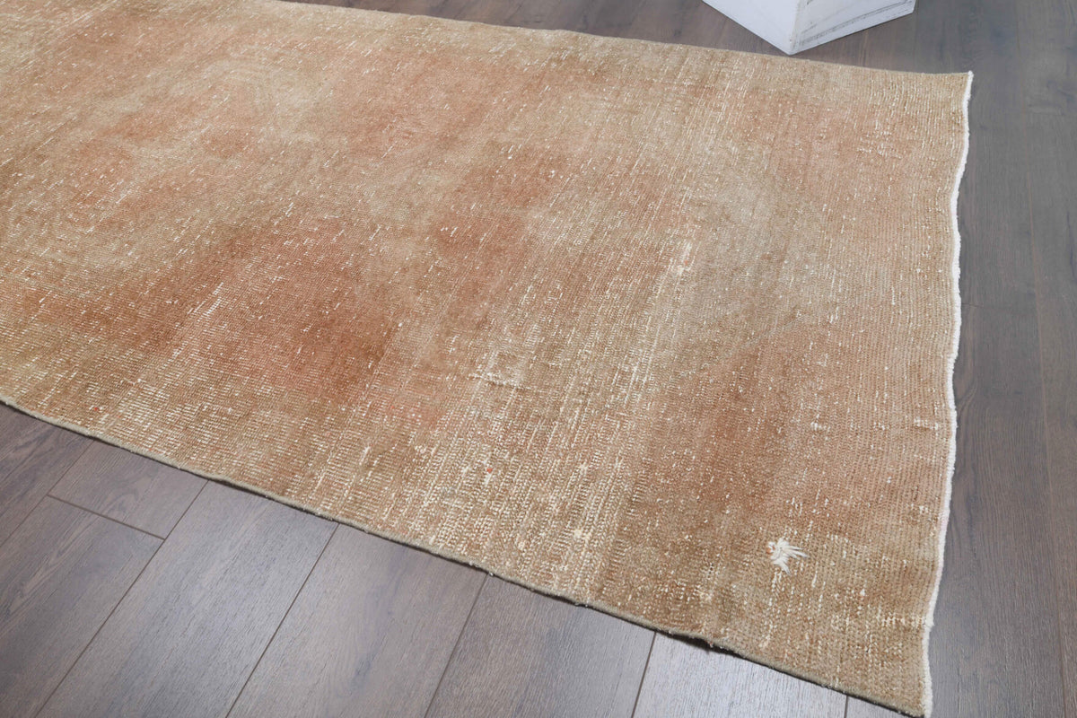 Authentic Anatolian antique washed vintage runner rug (1940s) with abstract design – one-of-a-kind at Fame Rugs