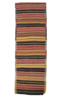 Handwoven flatweave wool runner from Anatolia, Turkey – 4x12 Vintage Handwoven Kilim Runner 3'11" x 11'8"