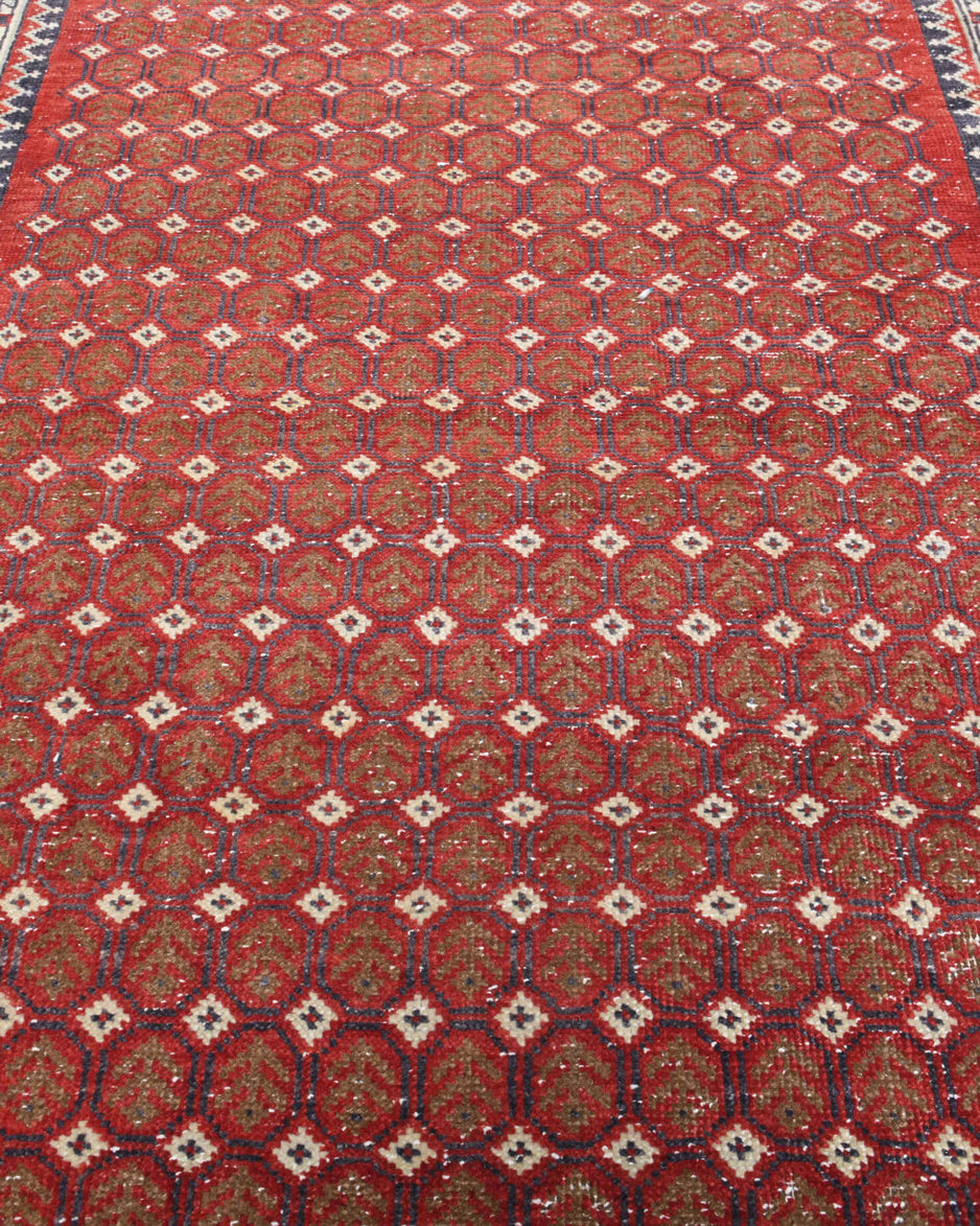 One-of-a-kind 1970s Anatolian vintage runner rug in wool, 3'7" x 11'9"
