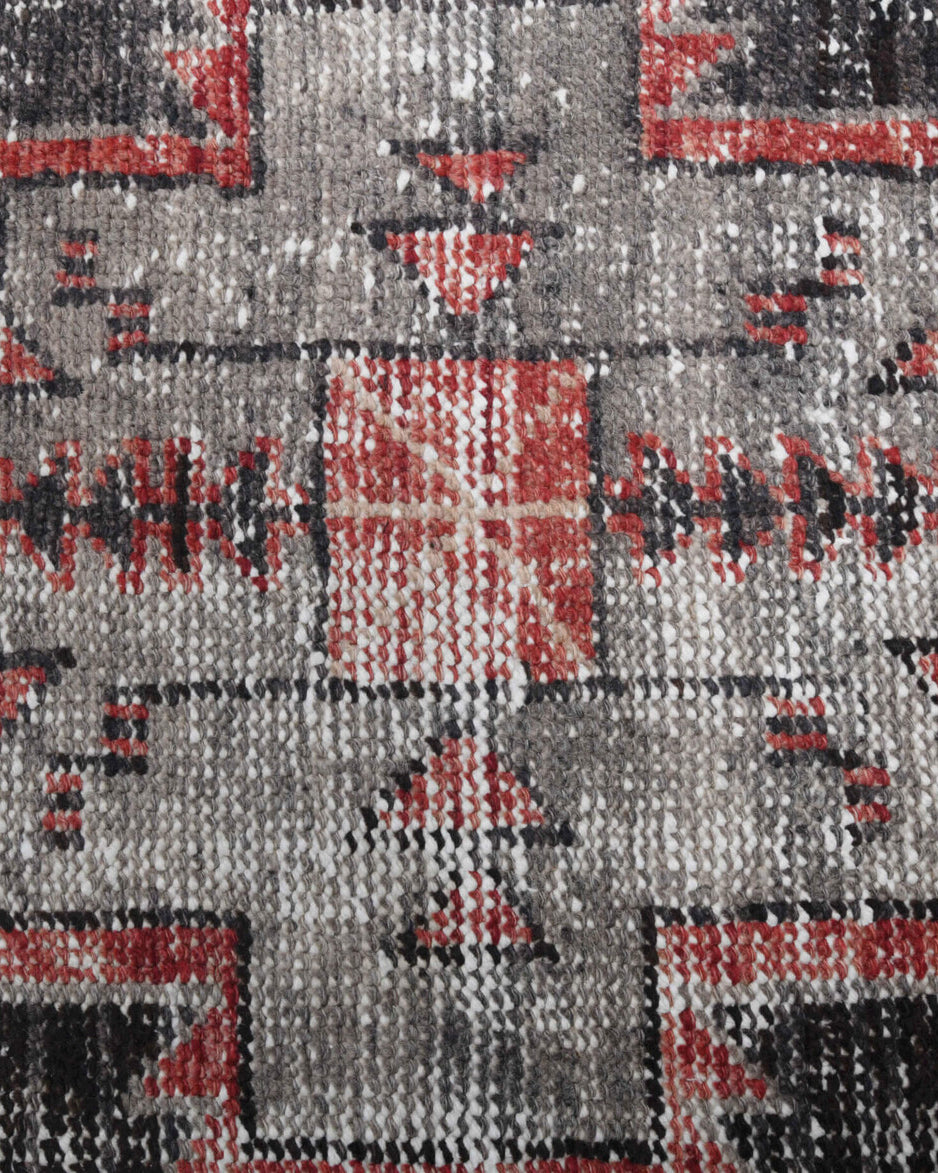 Simgedeniz runner: 1970s handmade Anatolian runner with oriental motifs and cotton backing