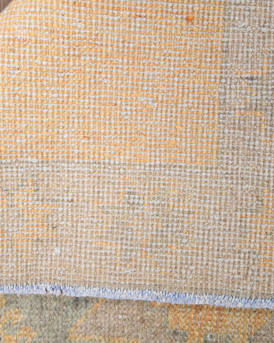110x384 cm vintage Anatolian runner rug – Saffetsu, low pile, wool