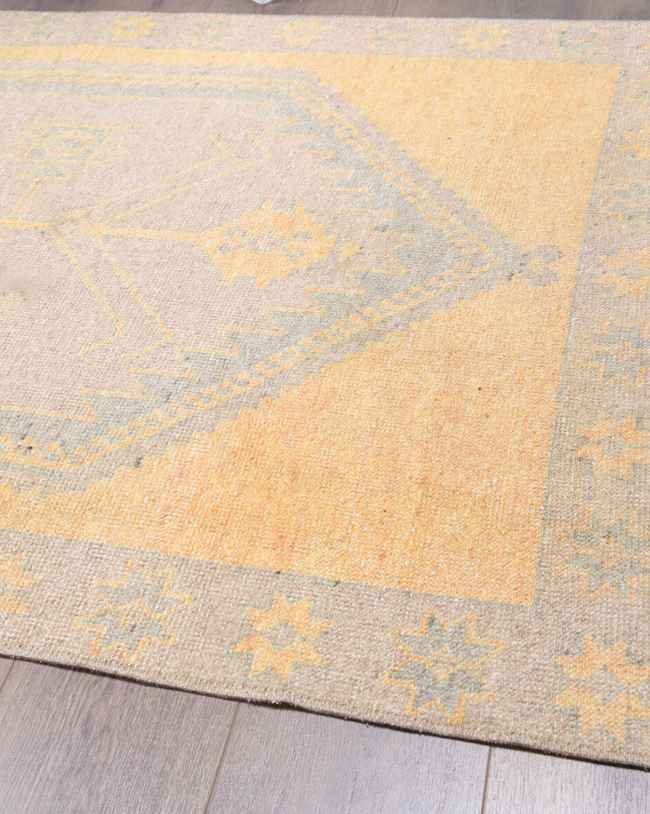 Authentic Anatolian vintage runner rug (1970s) with geometric design – one-of-a-kind at Fame Rugs