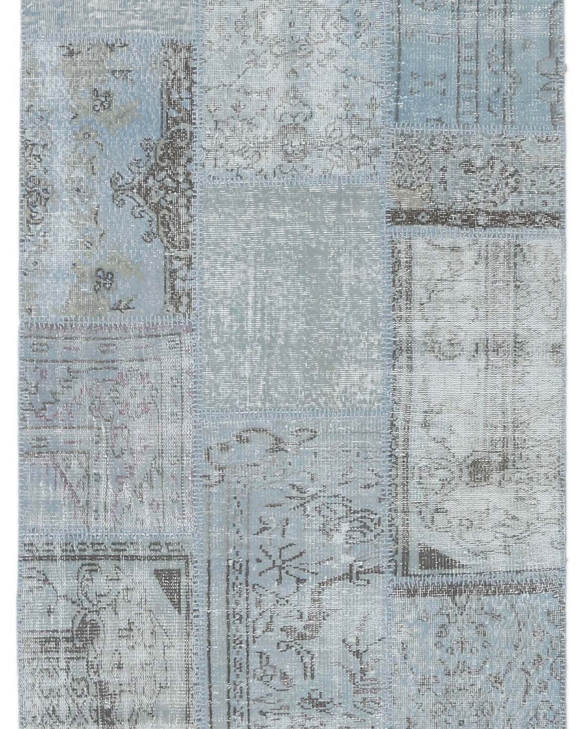 4x6 Vintage Handmade Overdyed Patchwork Blue Area Rug