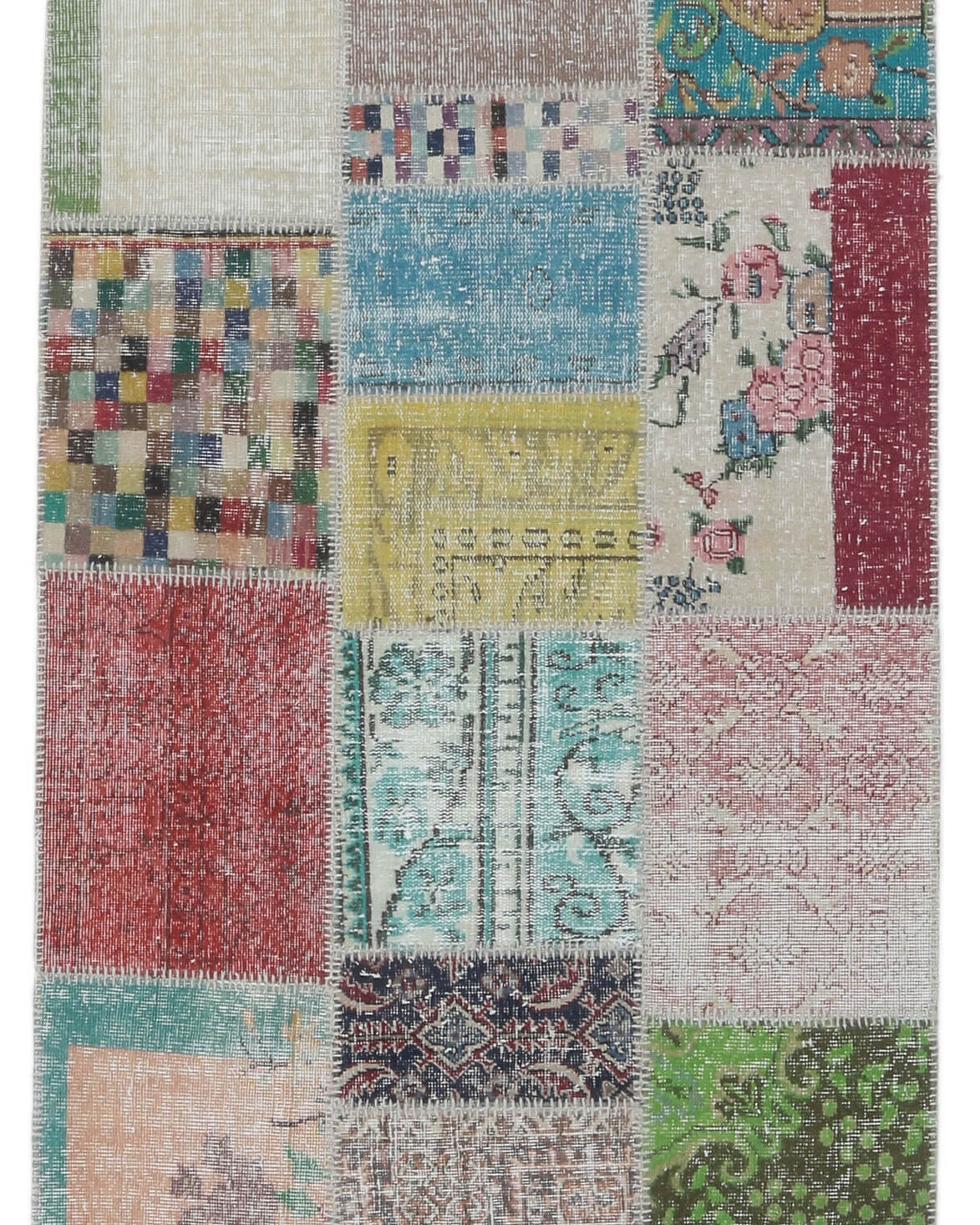 4x6 Vintage Patchwork Colorful Handmade Area Rug