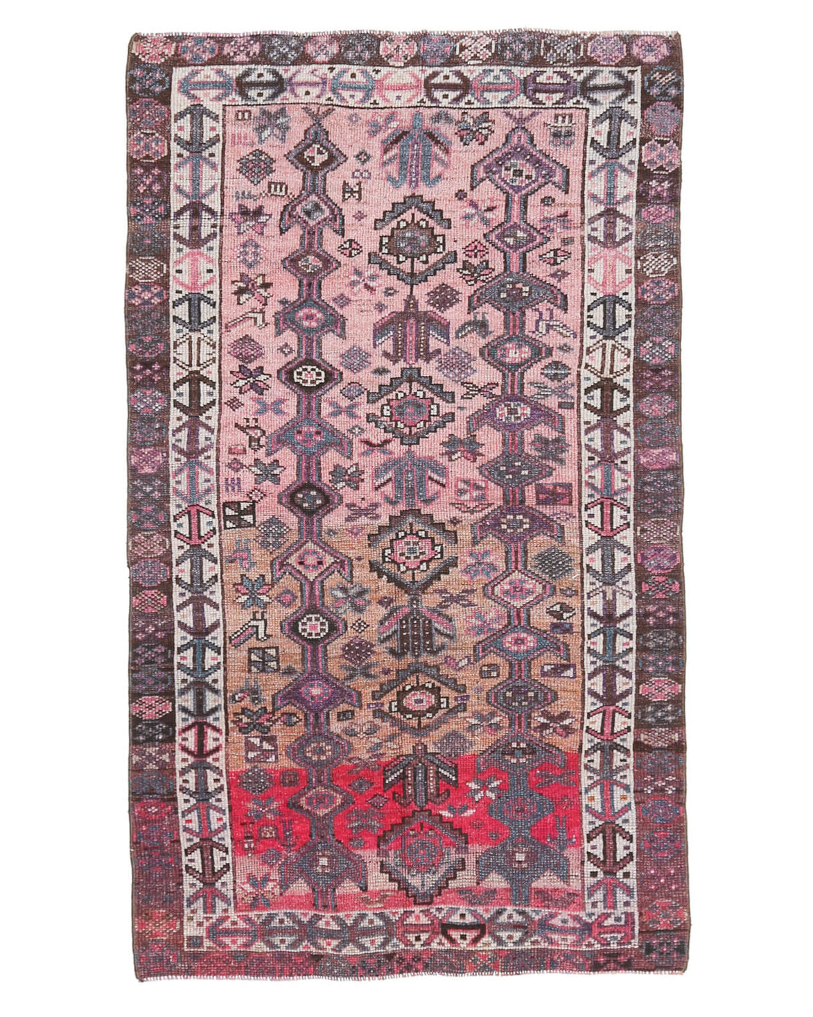 4x7 Original Hereke Pink Vintage Area Rug