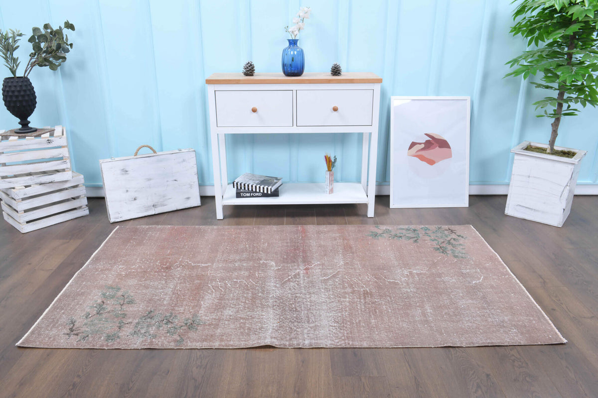 4x7 Wool Antique Oushak Rug