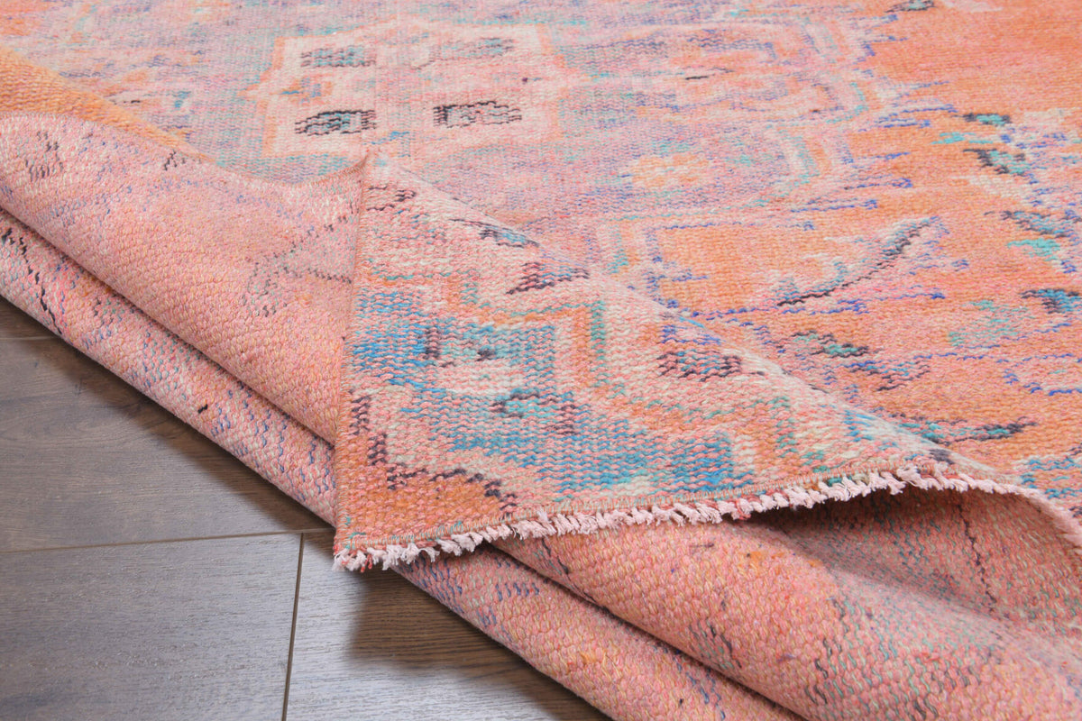 Dilsadnur rug: 1970s handmade Anatolian rug with oriental motifs and cotton backing