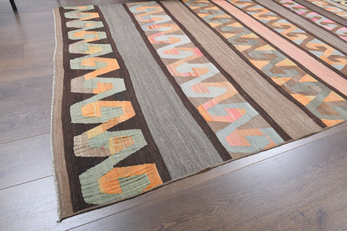 5x10 Wool Vintage Kilim Runner Rug