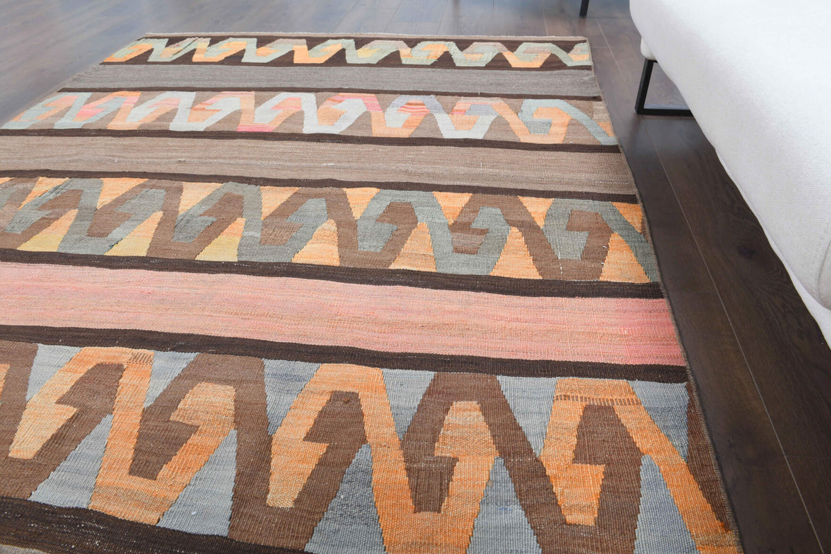 5x10 Wool Vintage Kilim Runner Rug