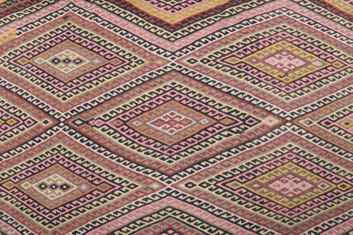 5x12 Wool Kilim Vintage Runner Rug