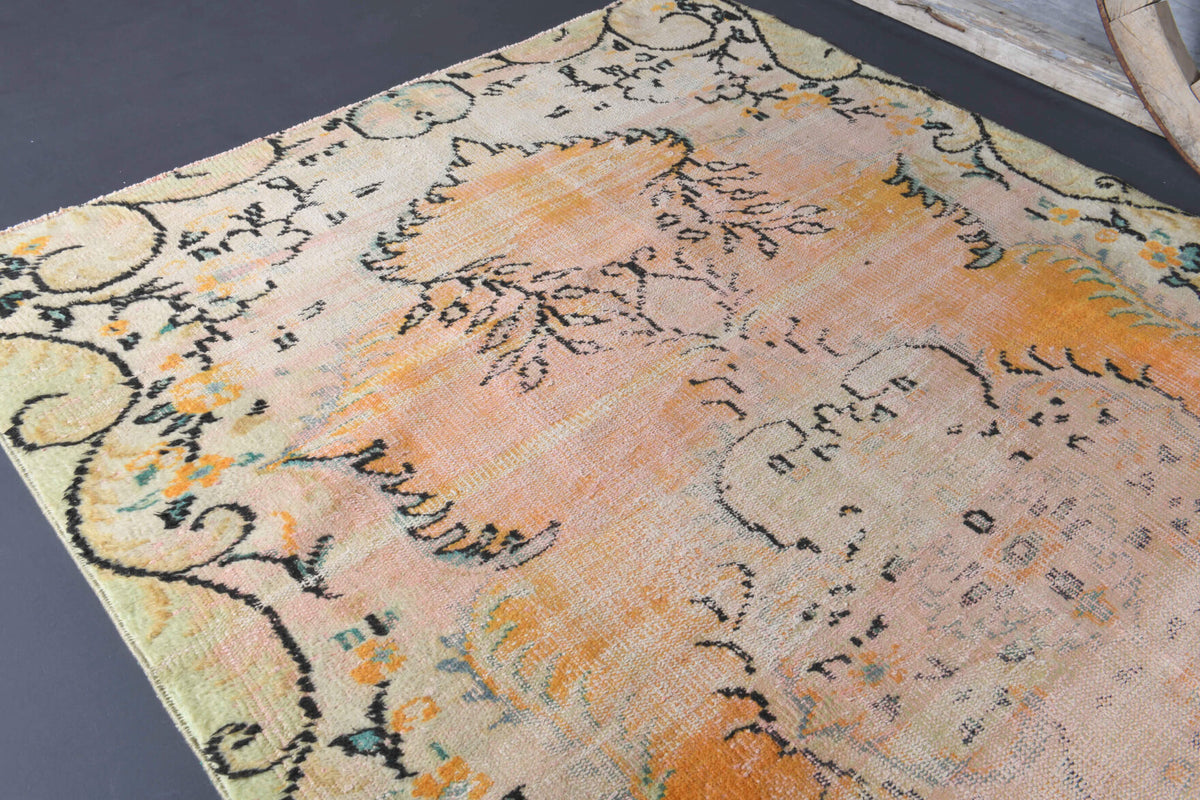 One-of-a-kind 1970s Anatolian vintage area rug in wool, 4'8" x 8'