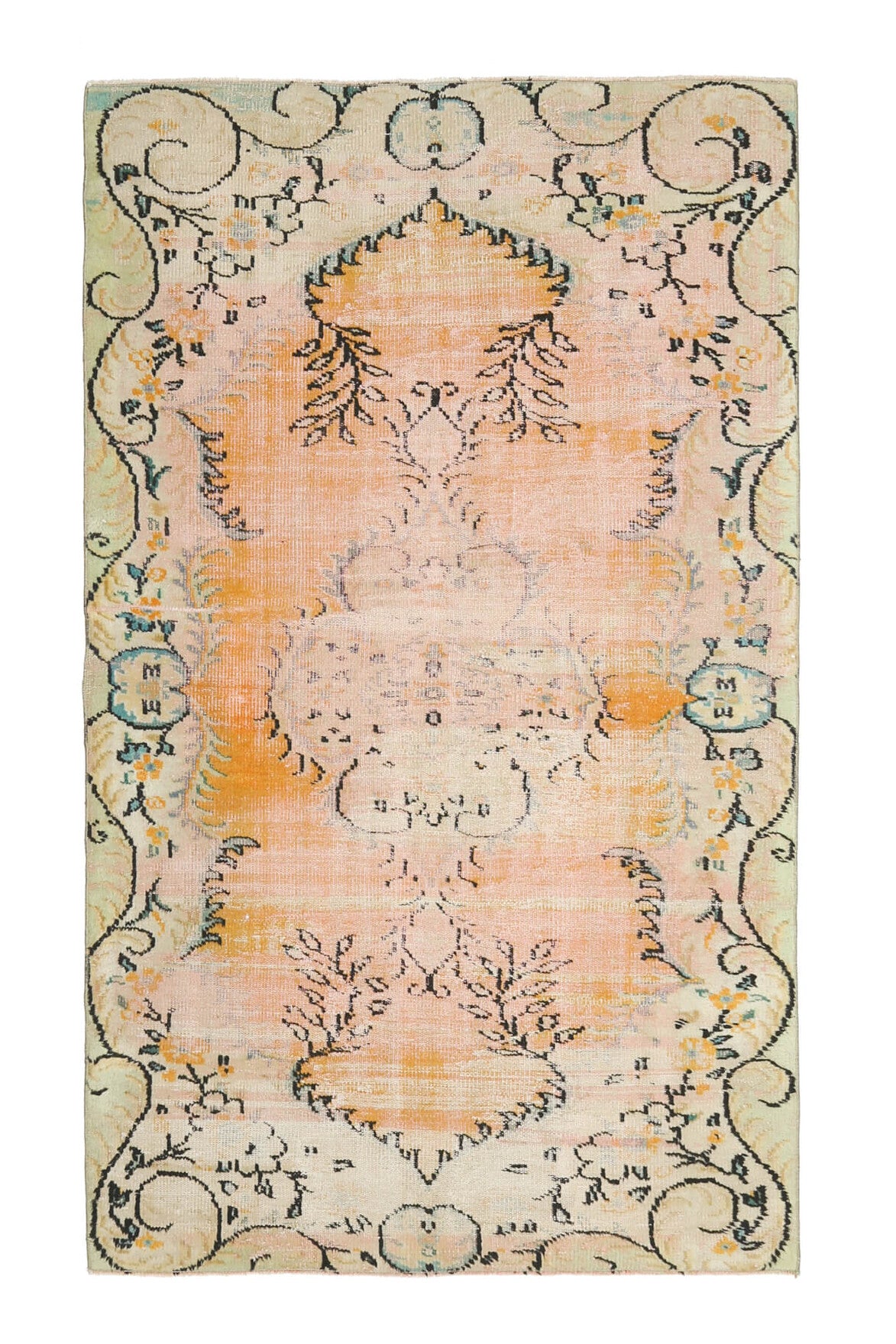 Hand-crafted Anatolian vintage rug Fulyakusa in wool, 1970s