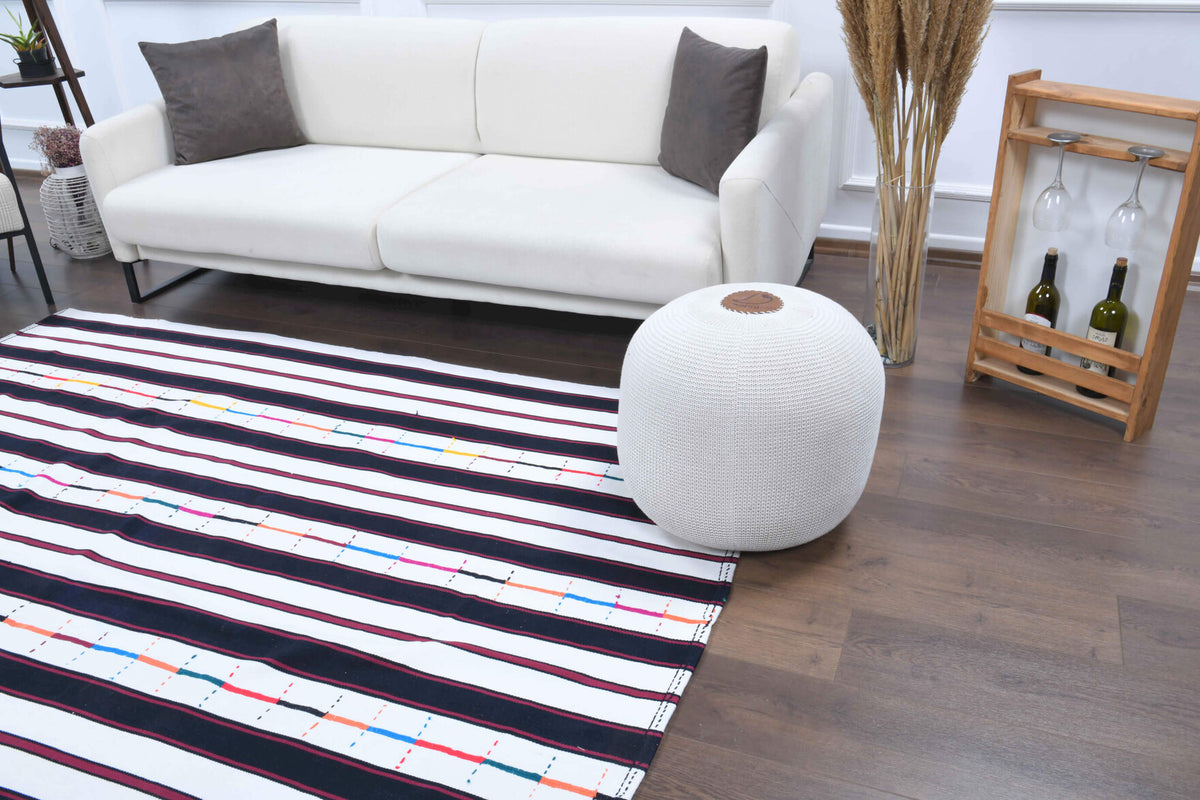 5x8 Handmade Vintage Area Rug