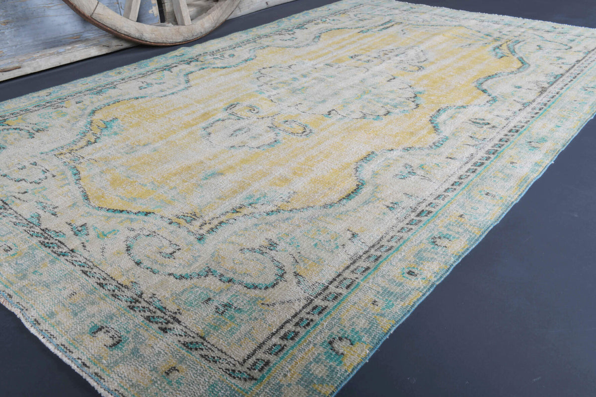 153x246 cm antique washed vintage Anatolian area rug – Hedypheme, low pile, wool