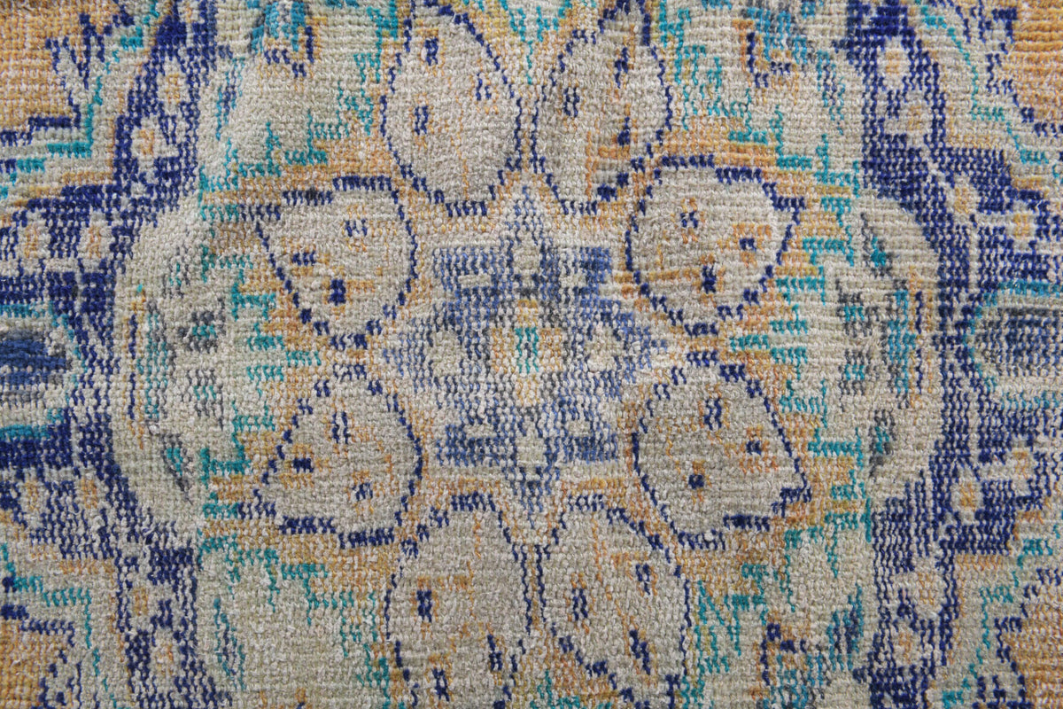 Hedymelpe rug: 1970s handmade Anatolian rug with oriental motifs and cotton backing