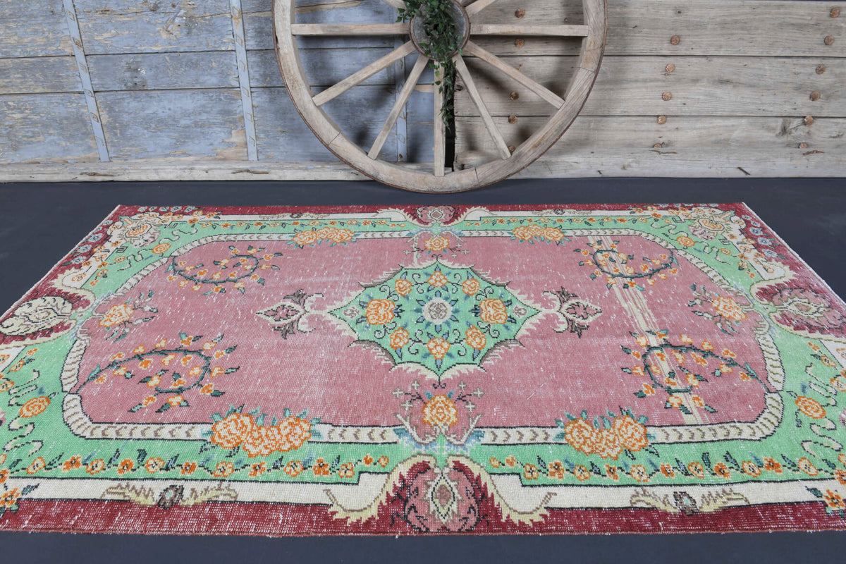Goksunur rug: 1970s handmade Anatolian rug with oriental motifs and cotton backing