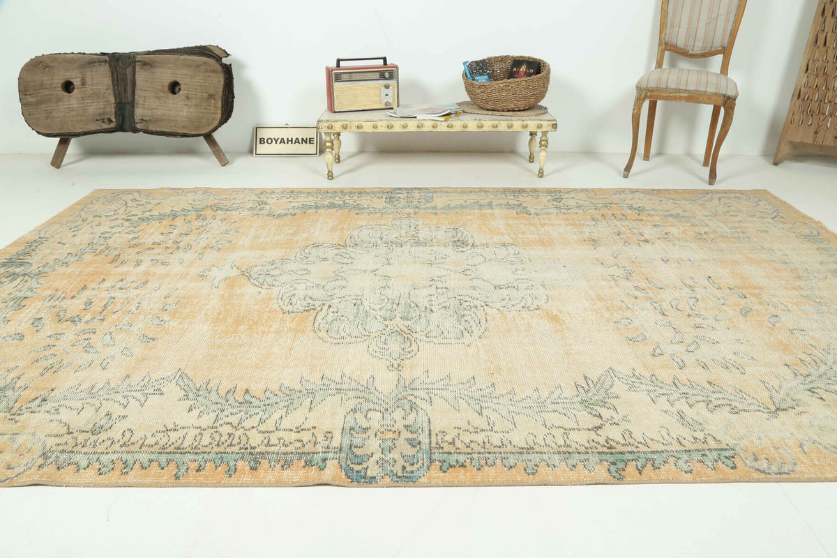 One-of-a-kind 1950s Anatolian vintage area rug in wool, 6'2" x 9'11"