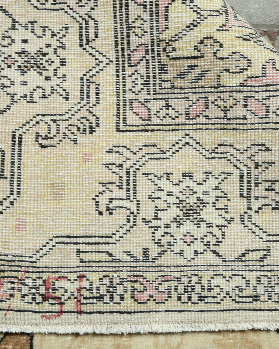 Hand-crafted Anatolian vintage rug Cerensever in wool, 1970s