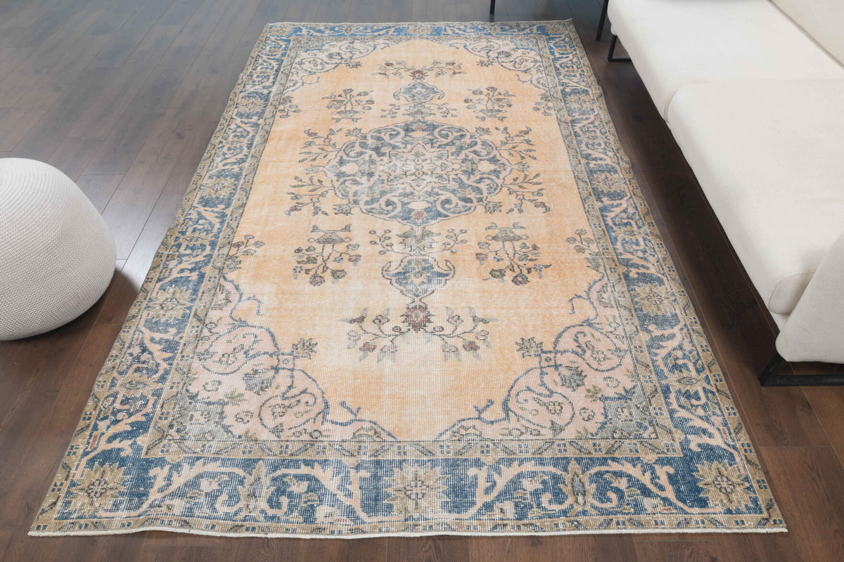6x9 Handmade Vintage Oushak Area Rug