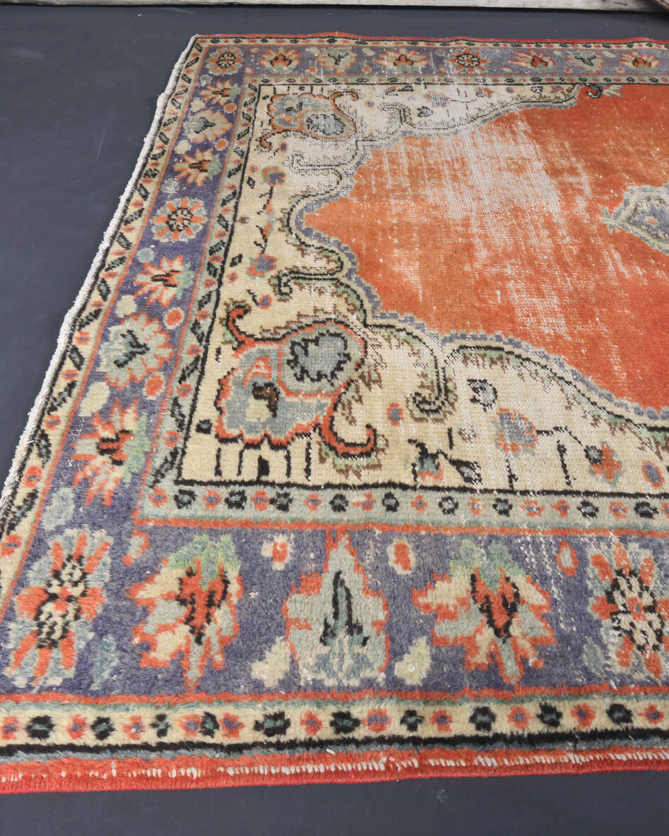 One-of-a-kind 1970s Anatolian vintage area rug in wool, 6'3" x 9'4"