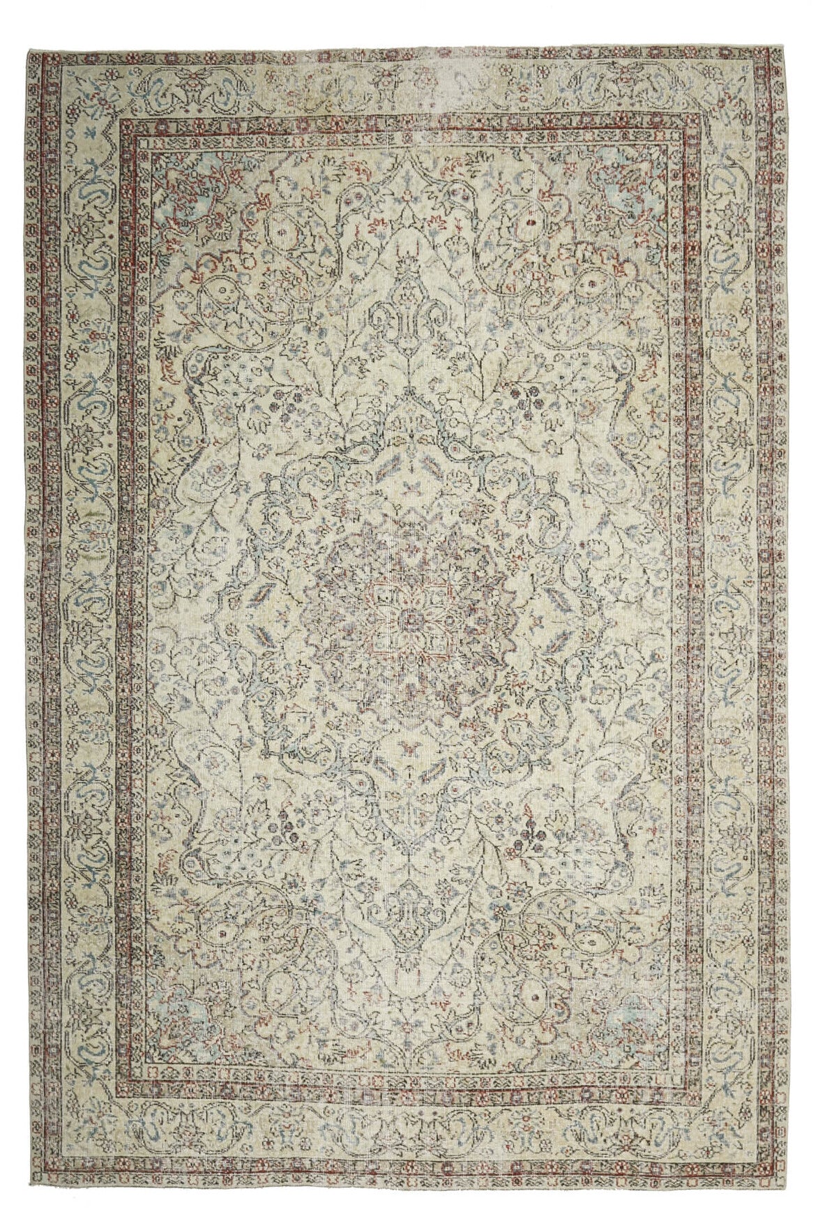 7x11 Handmade Vintage Oushak Area Rug