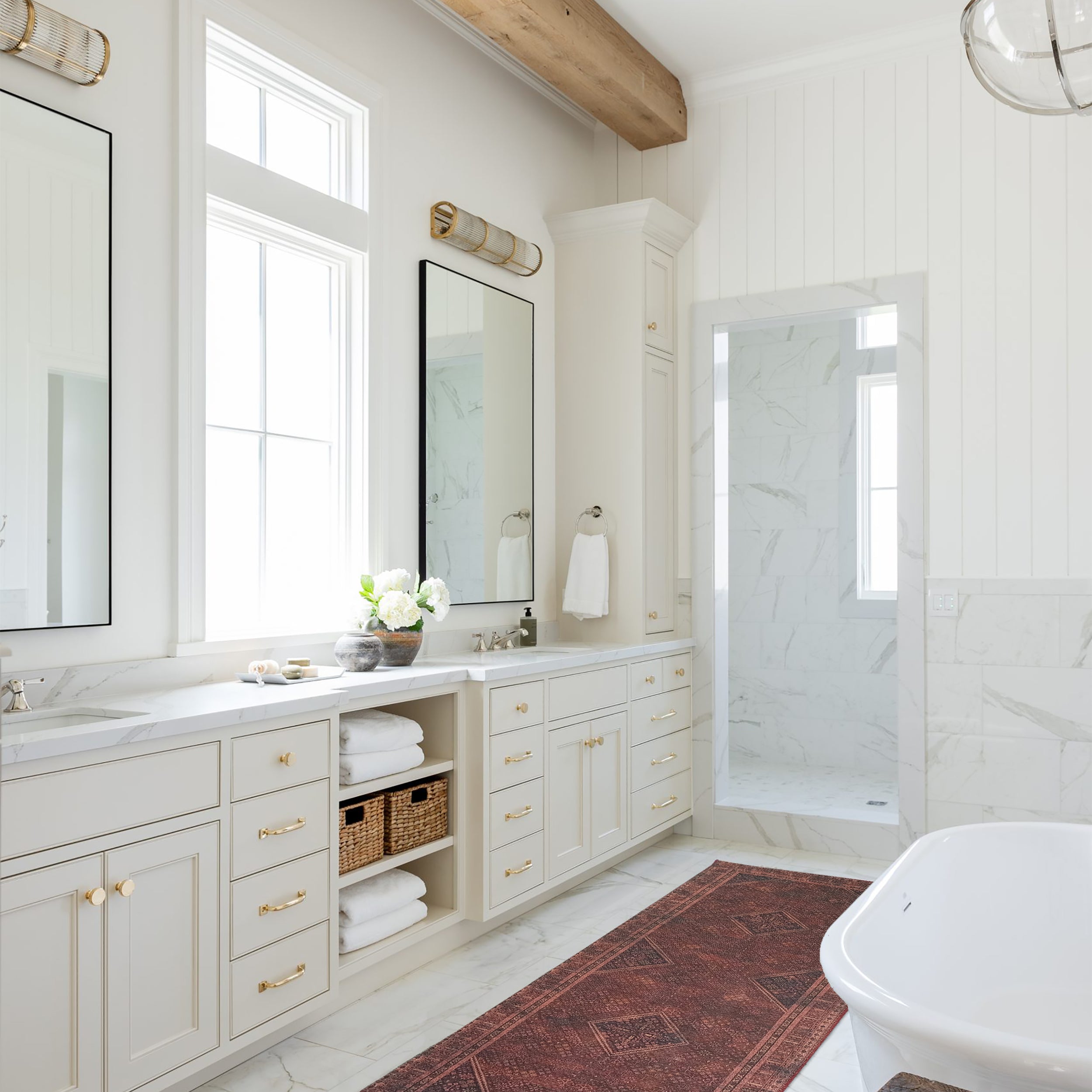 Shaza Turkish Vintage Geometric Burgundy & Red Rug