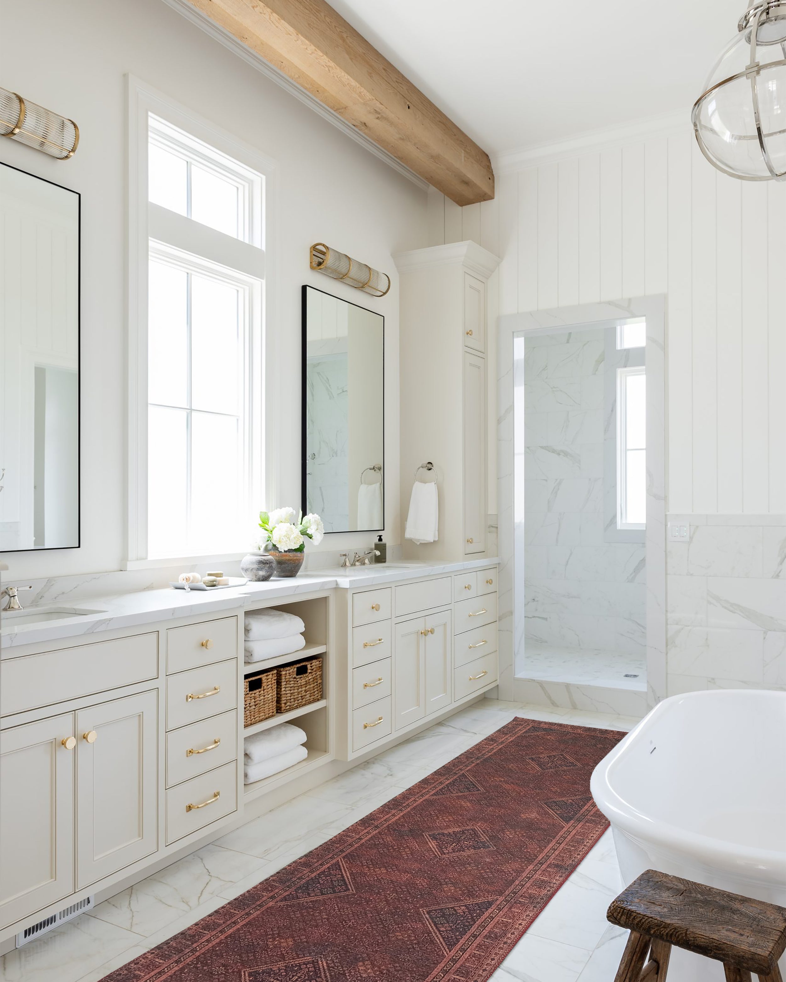 Shaza Turkish Vintage Geometric Burgundy & Red Rug