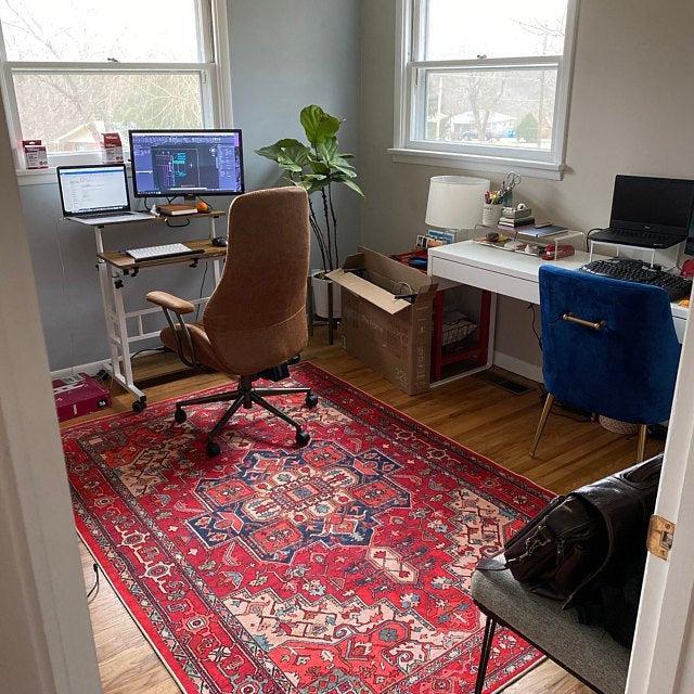 Alin Rug Red Vintage Geometric Faded Rug