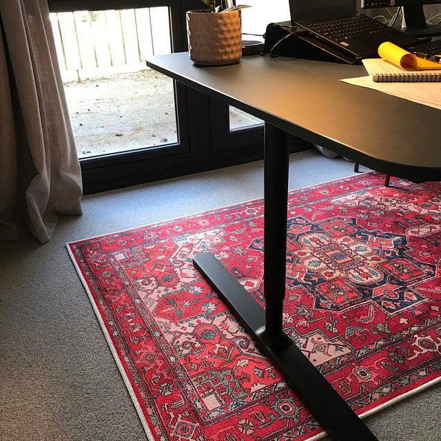 Alin Rug Red Vintage Geometric Faded Rug